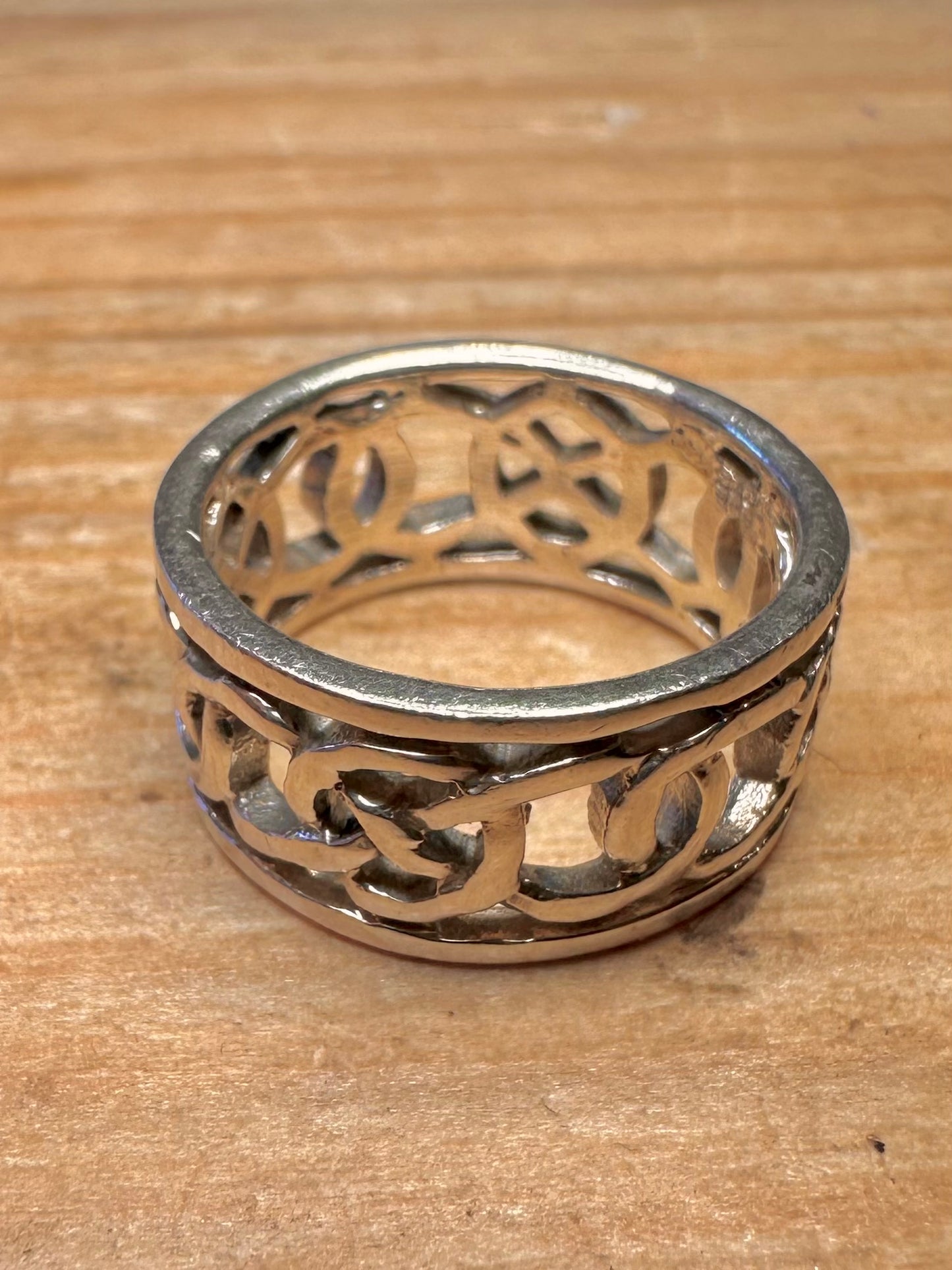 Vintage Celtic Band 925 Sterling Silver Size L Ring