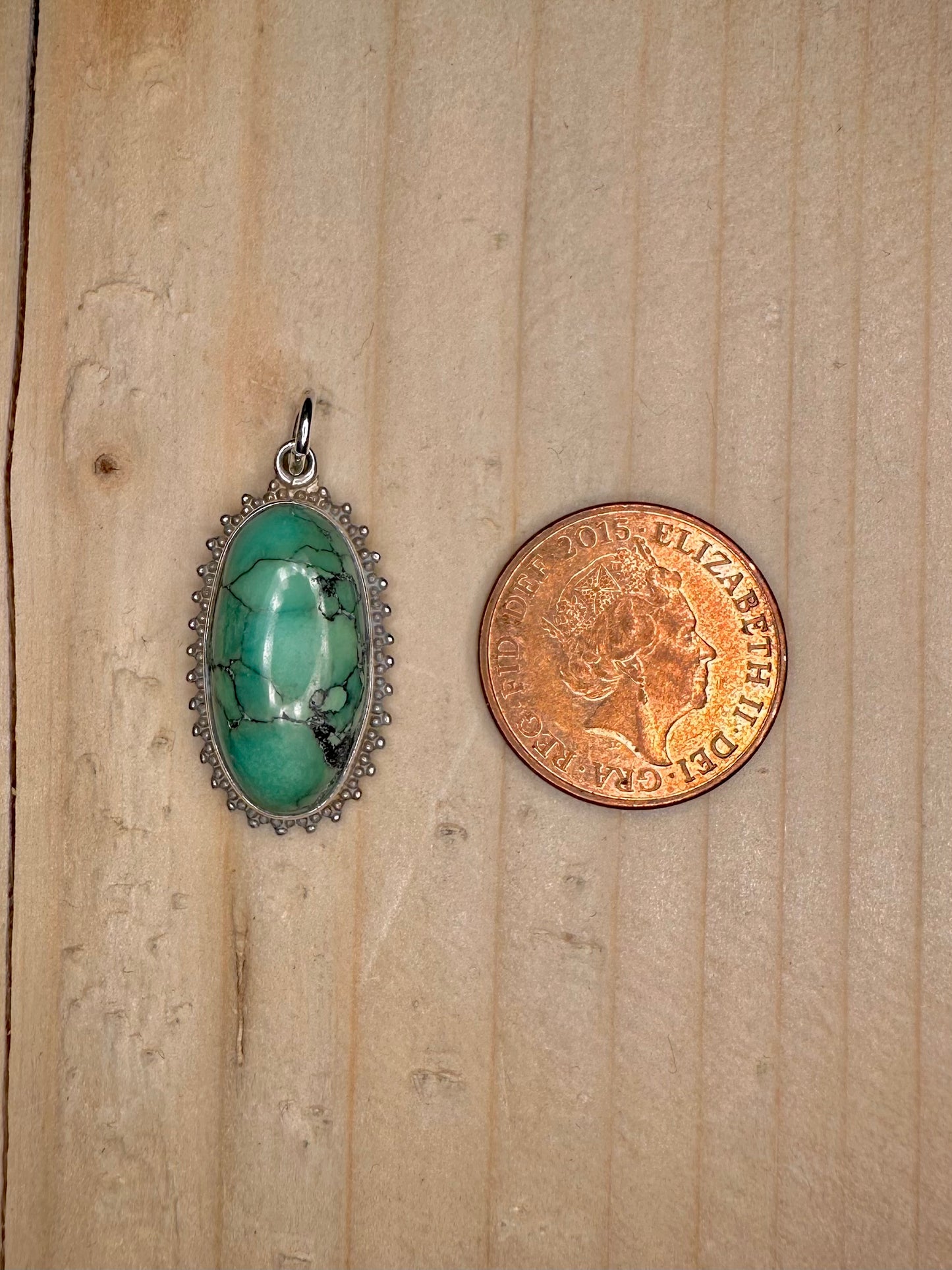 Turquoise Oval 925 Sterling Silver Pendant