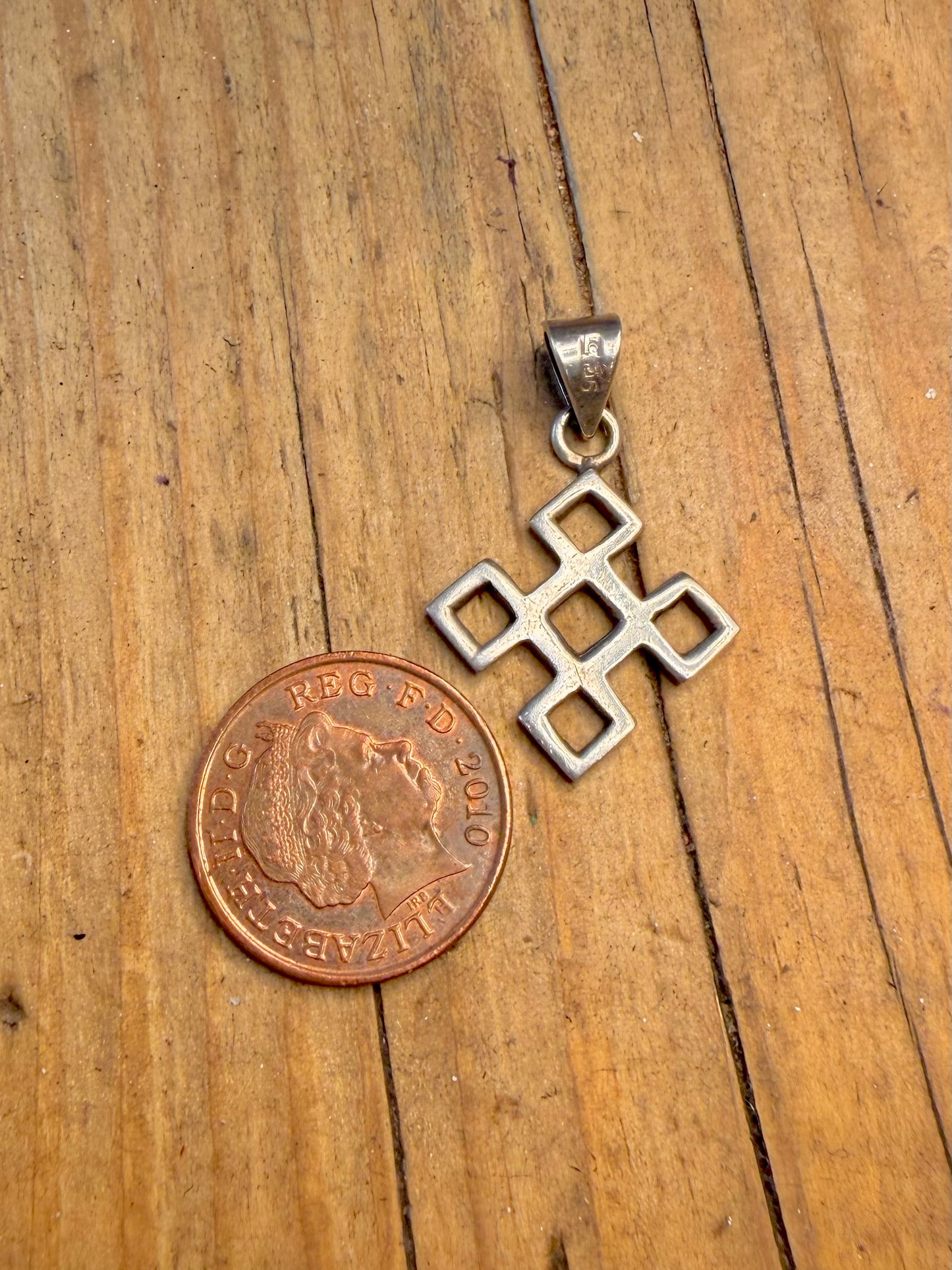 Geometric Square 925 Sterling Silver Pendant