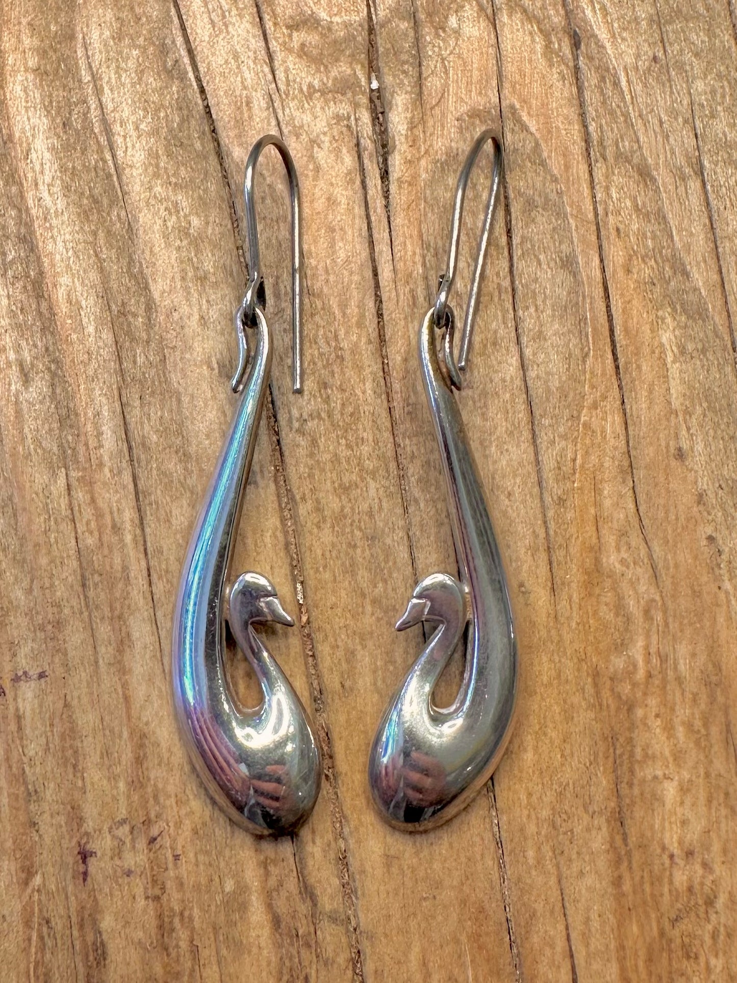 Vintage Swan Maker OMG 925 Sterling Silver Earrings