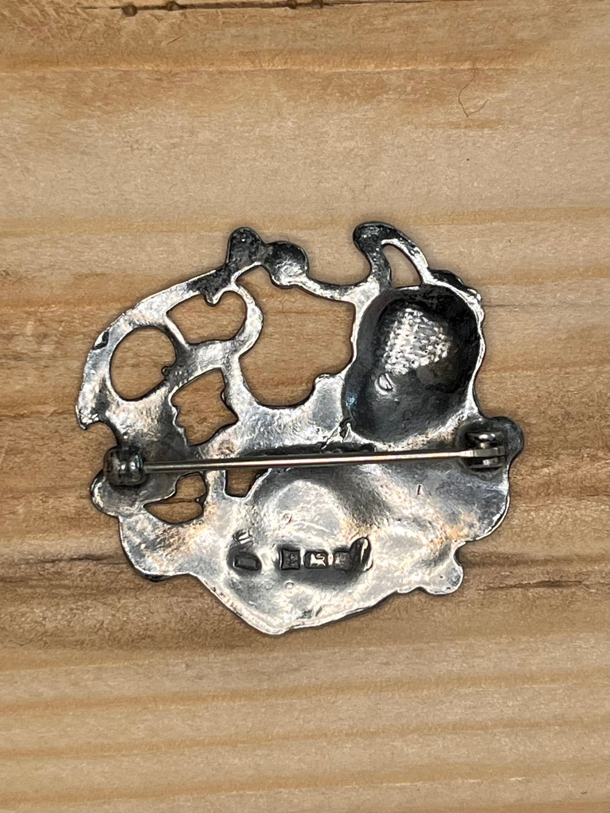 Art Nouveau Flower Girl Birmingham 925 Sterling Silver Brooch