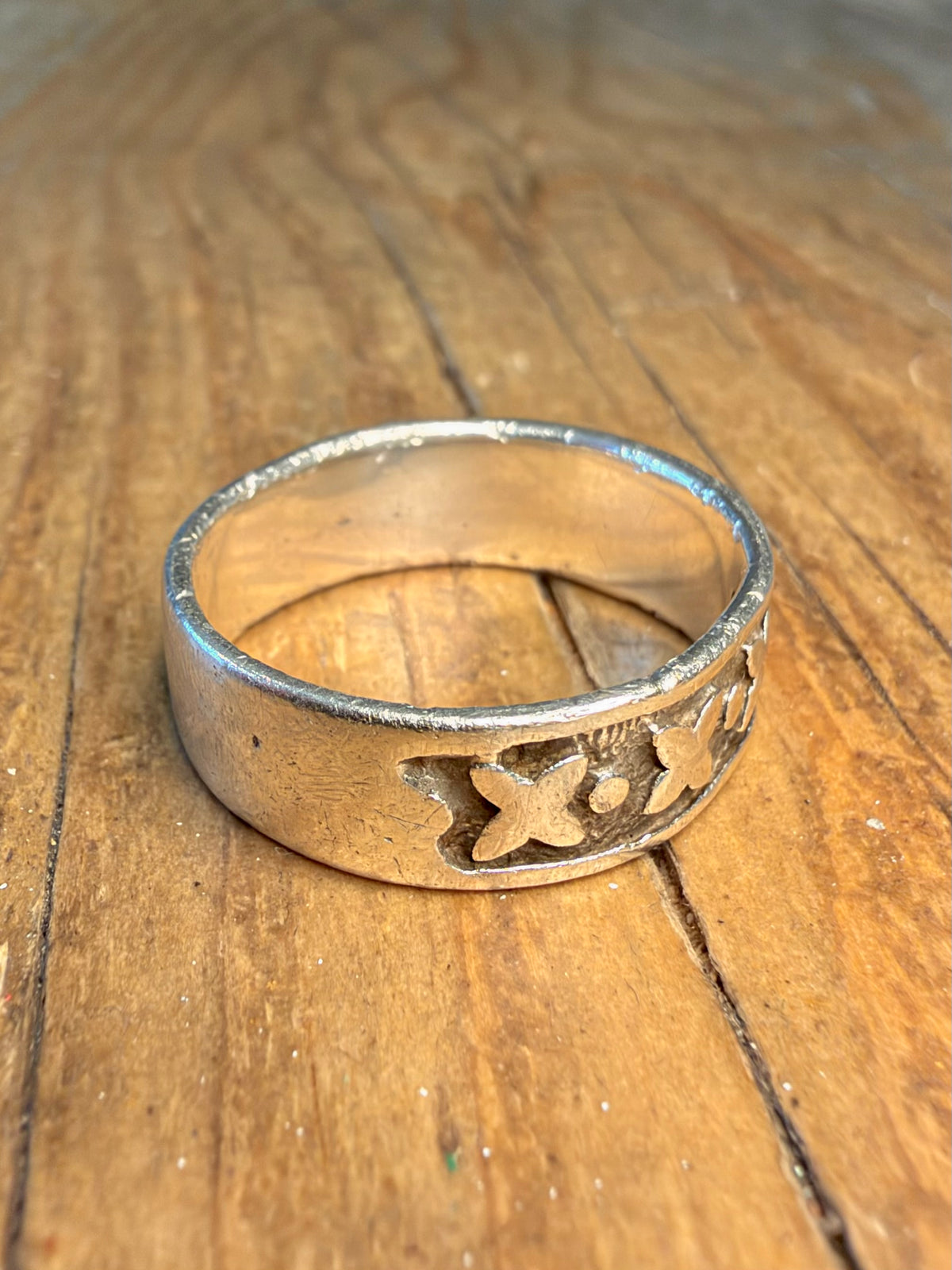 X and Dot Band 925 Sterling Silver Size  U Ring