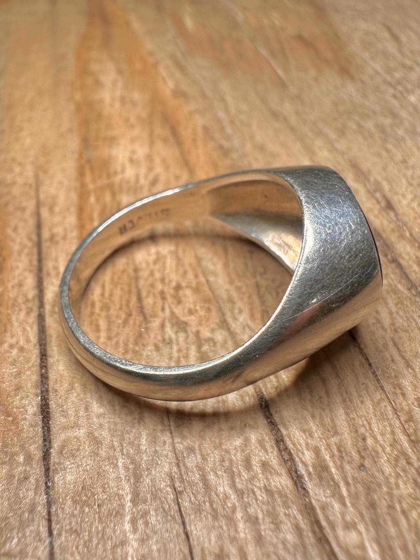 Vintage Dark Blue 925 Sterling Silver Size M Ring