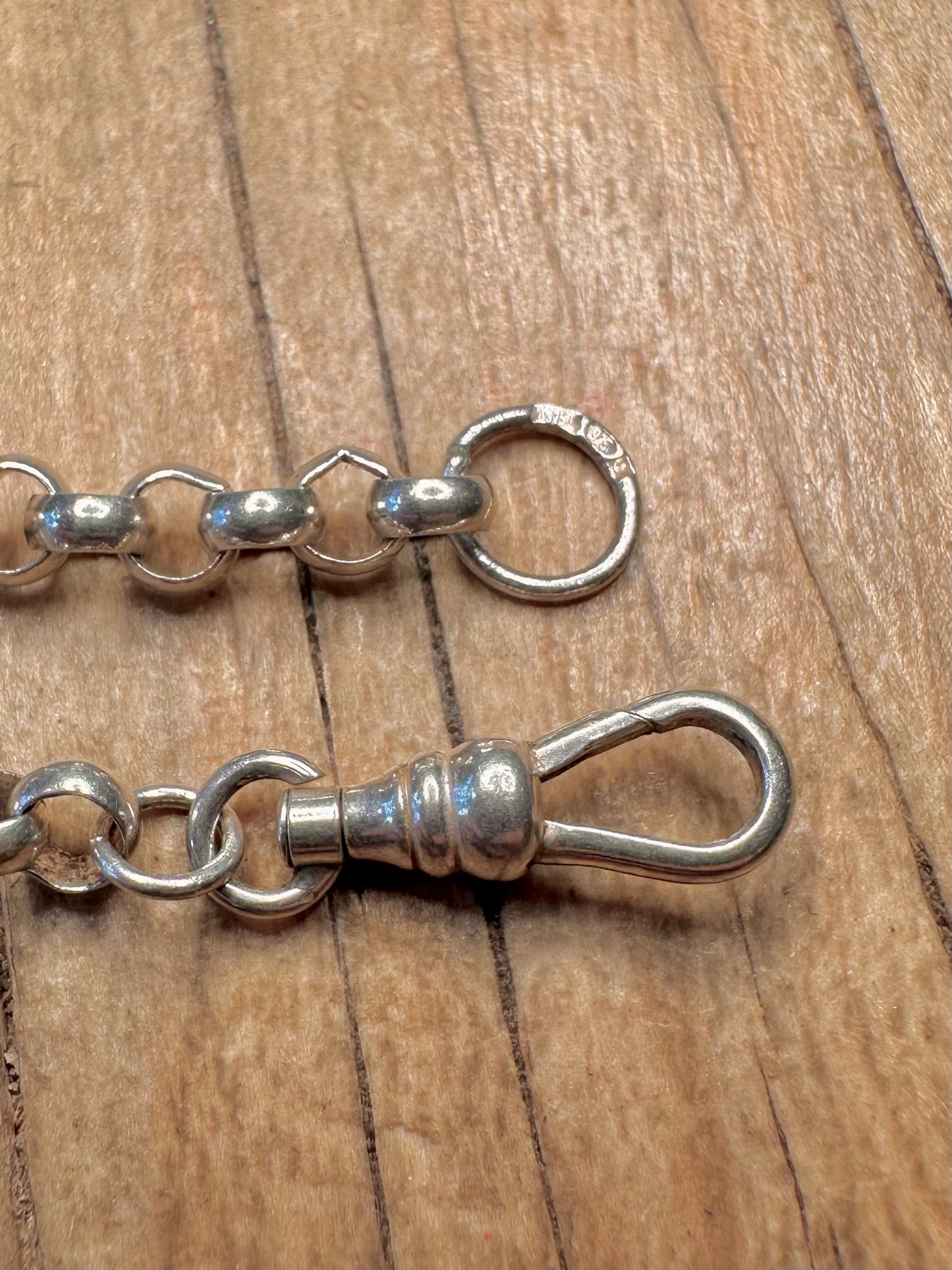 Vintage Albert Clasp Belcher T Bar 925 Sterling Silver 18 inch Necklace