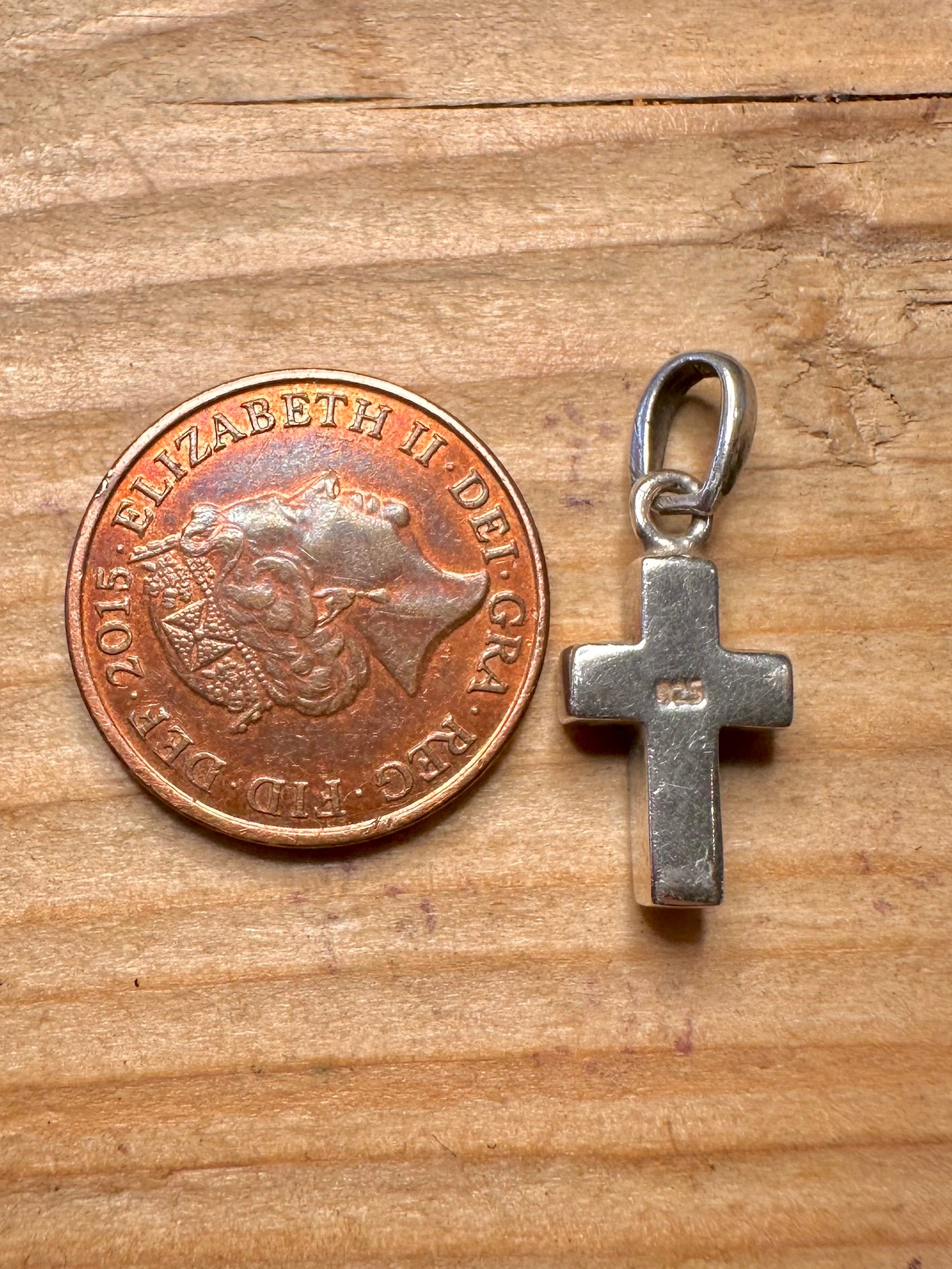 Vintage Turquoise Cross 925 Sterling Silver Pendant