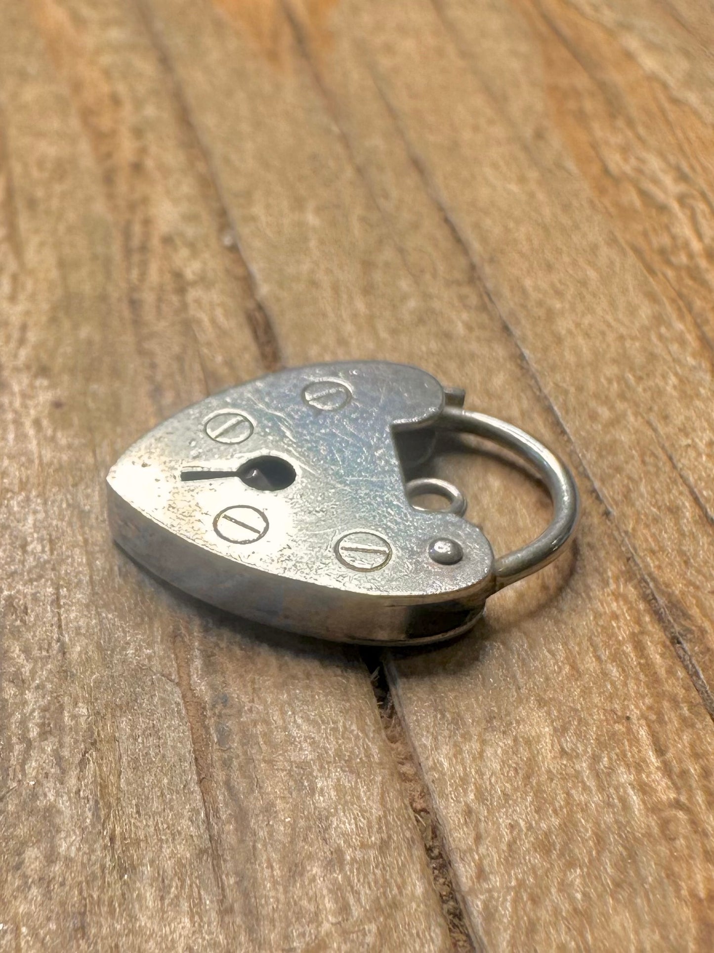 Vintage Heart Padlock 925 Sterling Silver Pendant