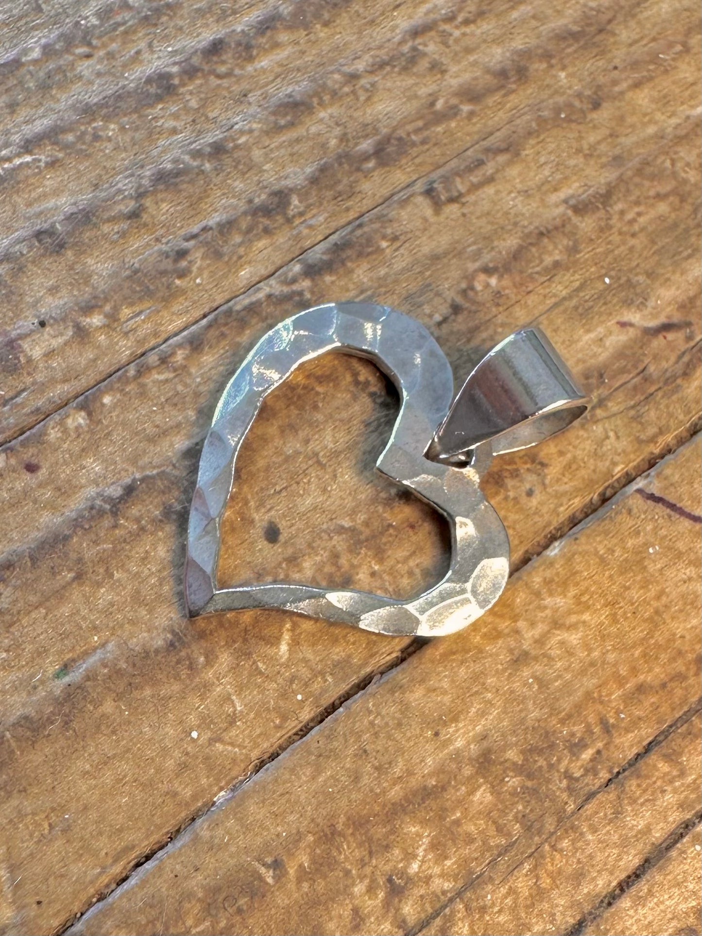 Hammered Heart 925 Sterling Silver Pendant