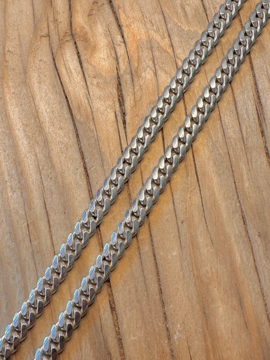 Vintage Close Link Curb Chain Italy 925 Silver 20 inch Necklace