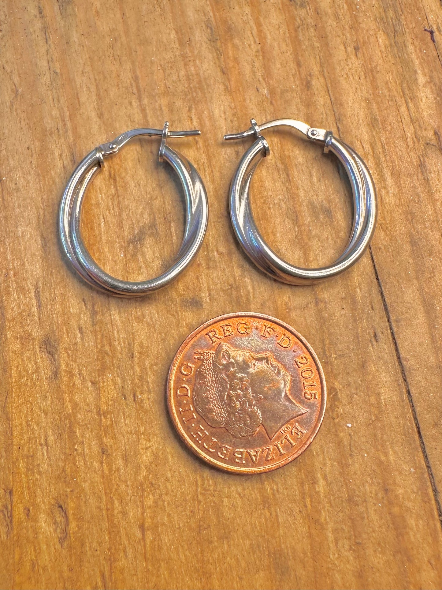 Twisted Hoops 925 Sterling Silver Earrings