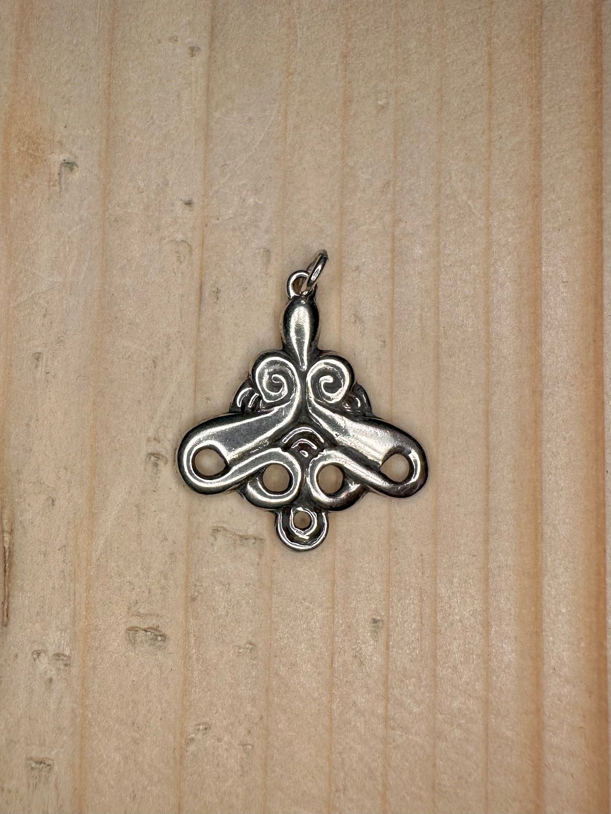 Abstract Loop & Scroll 925 Sterling Silver Pendant