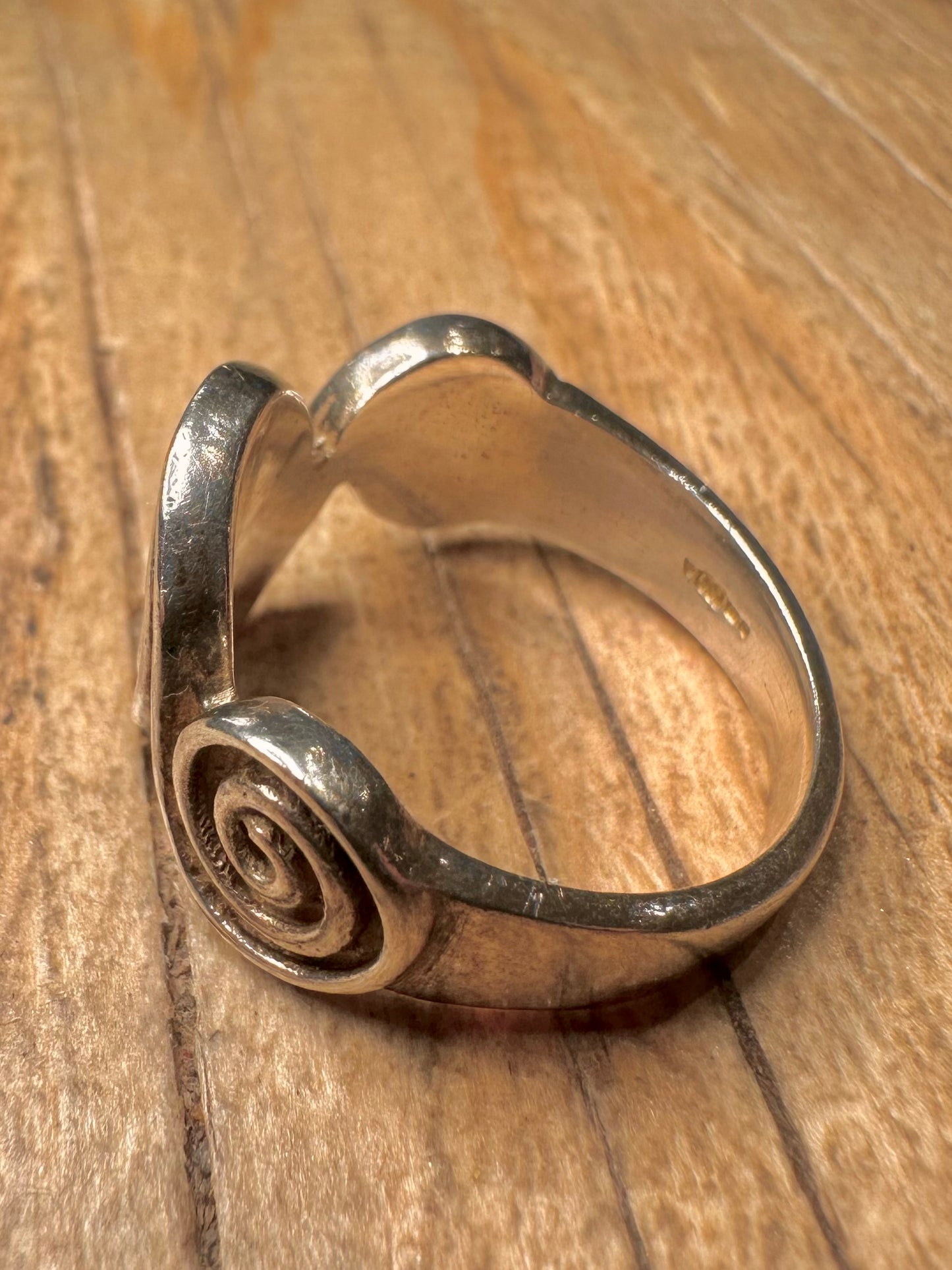 Vintage Swirl 925 Sterling Silver Size S Ring