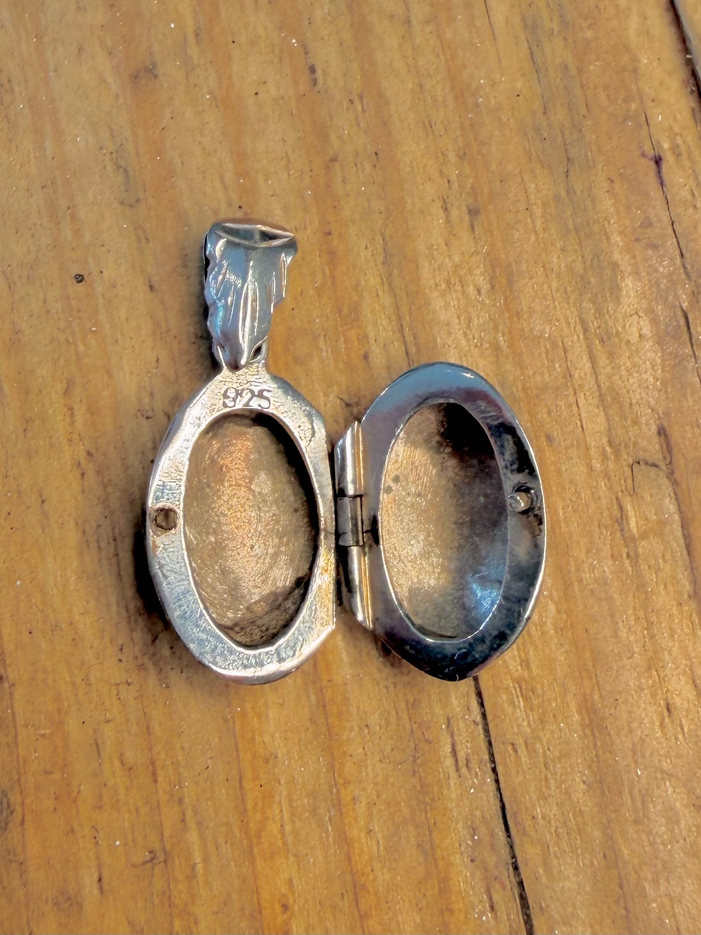 Oval Engraved Locket 925 Sterling Silver Pendant