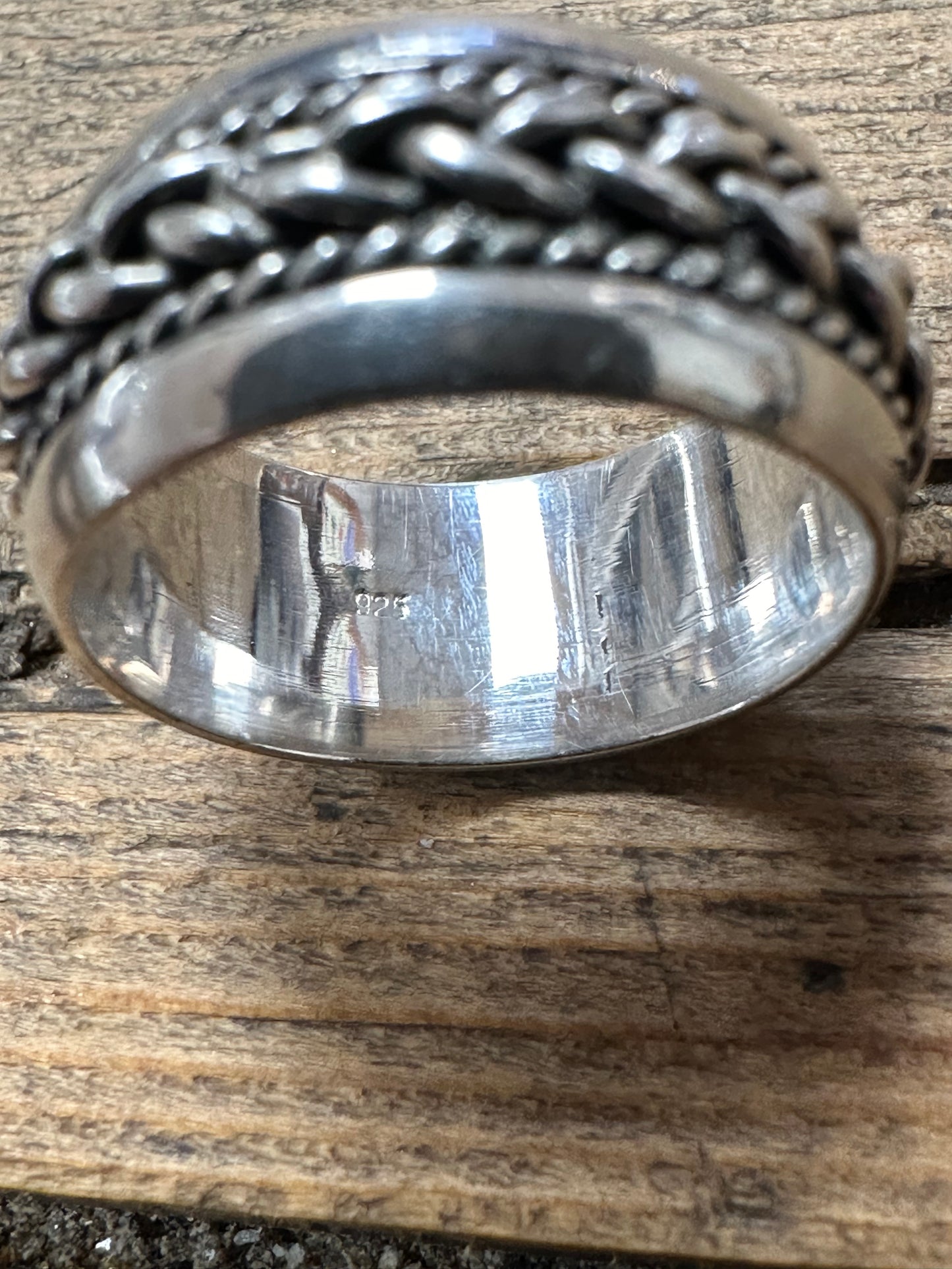 Vintage Tribal Band 925 Silver Size L Ring