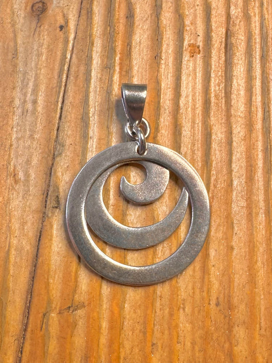 Abstract Swirl 925 Sterling Silver Pendant