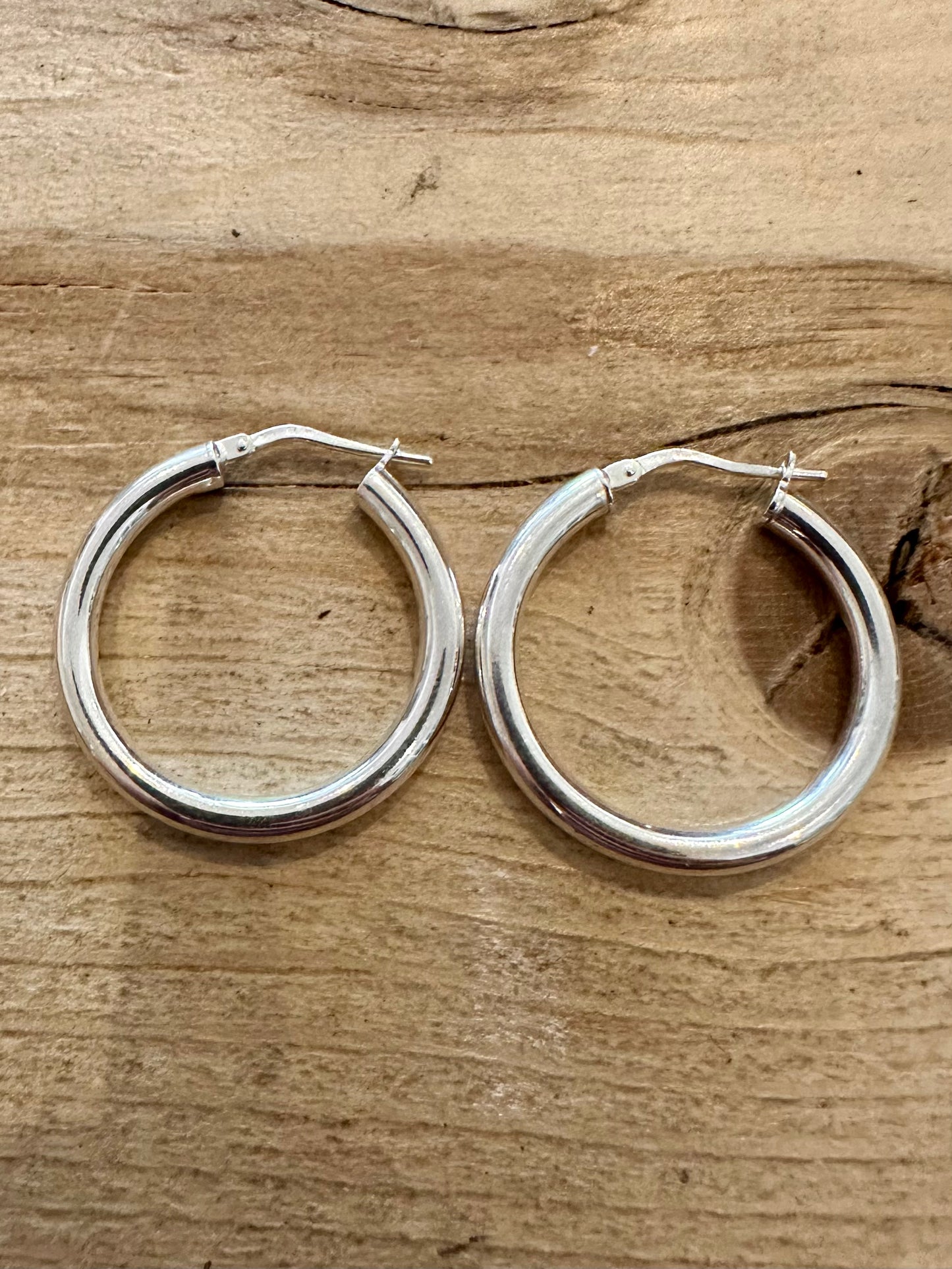 Vintage Rounded Hoops 925 Silver Earrings