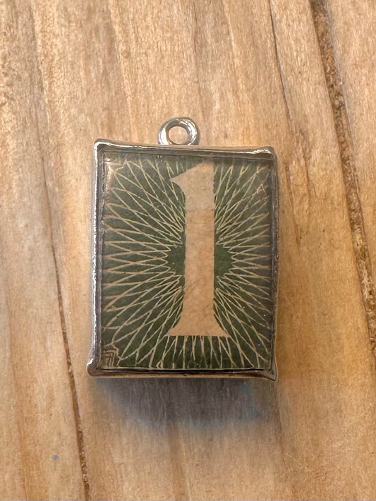 Vintage £1 Pound Note Break Glass in Emergency 925 Silver Charm Pendant