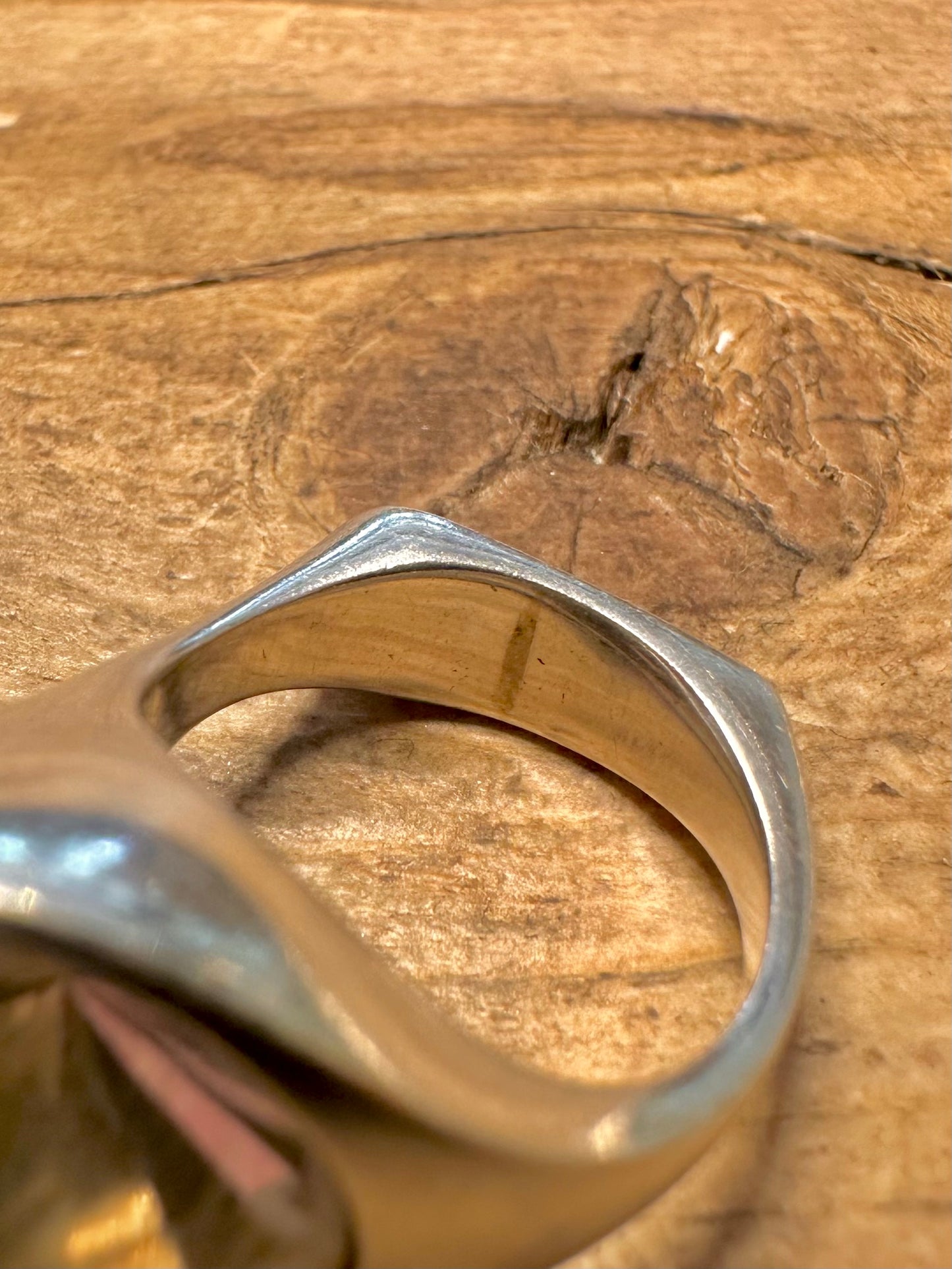 Abstract CZ Modernist 925 Silver Size K Ring