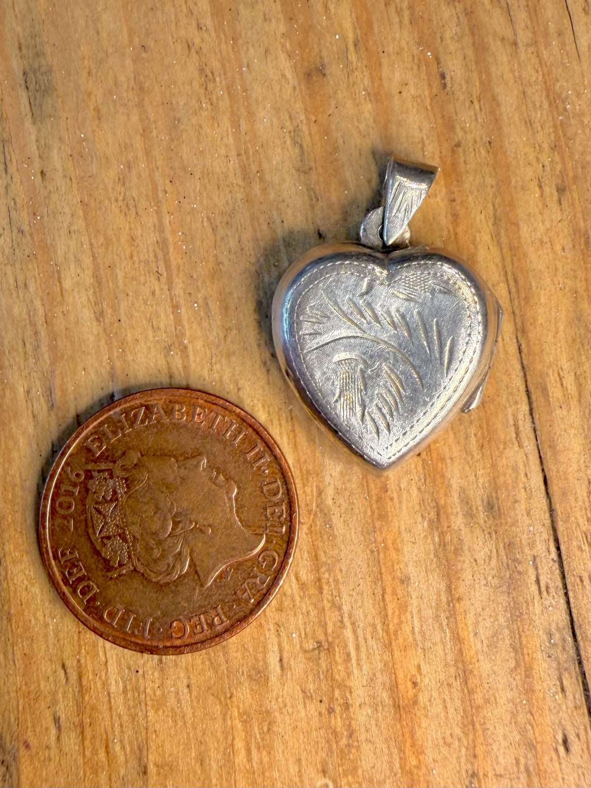Heart Engraved Locket 925 Sterling Silver Pendant