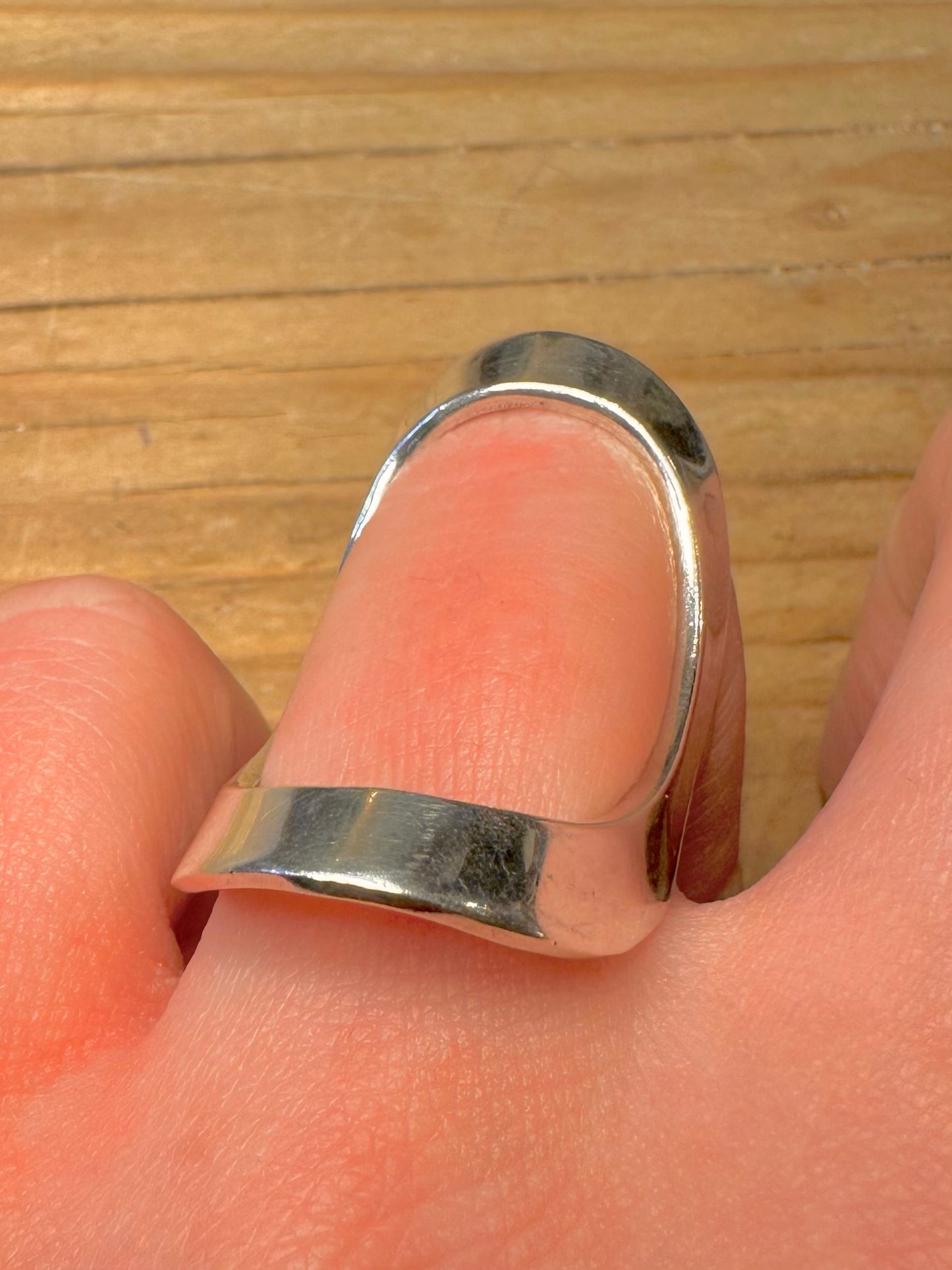 Abstract Open Oval Design 925 Sterling Silver Size P1/2 Ring