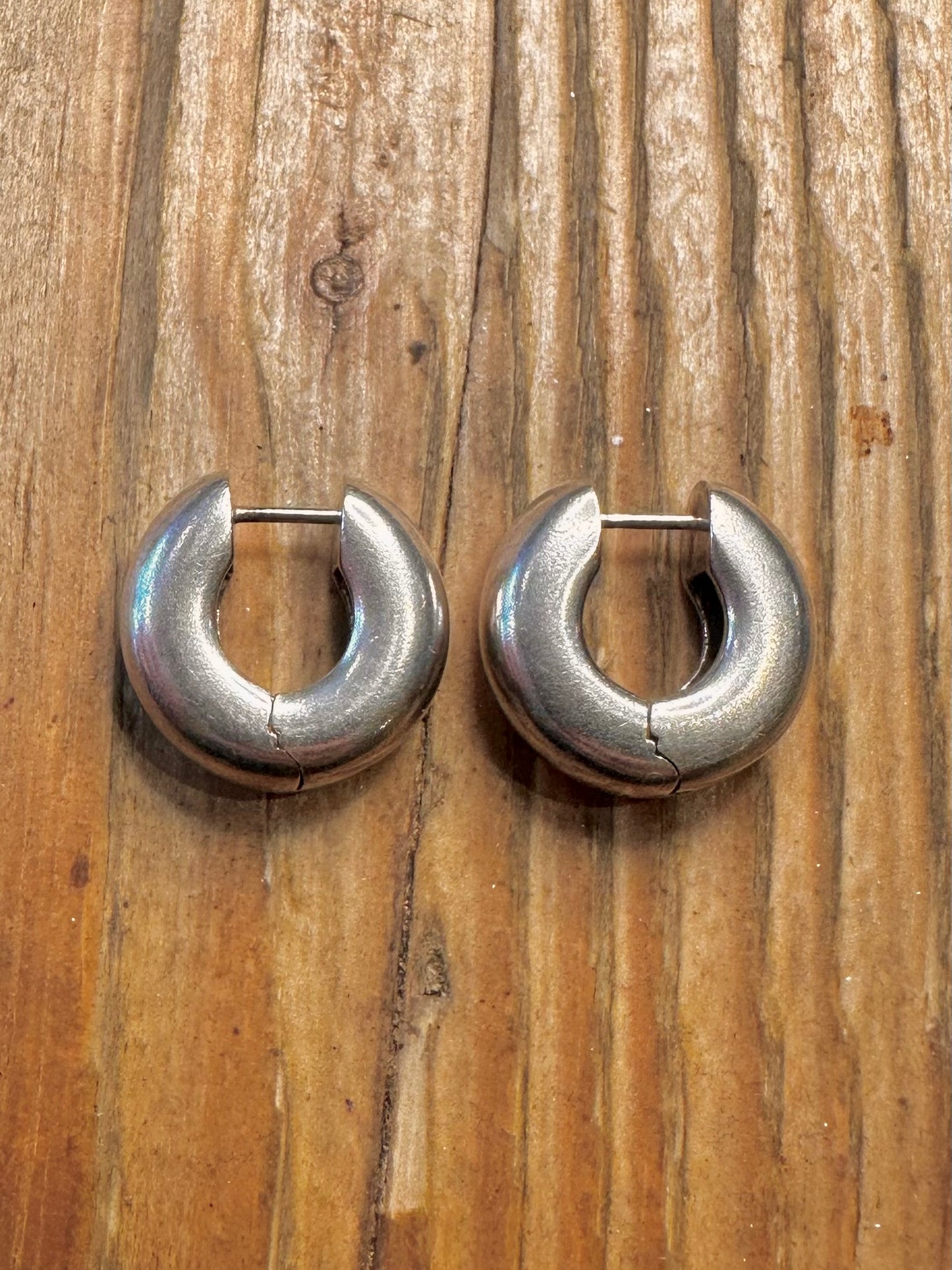 Chunky Maker Esprit Huggie Hoop 925 Sterling Silver Earrings