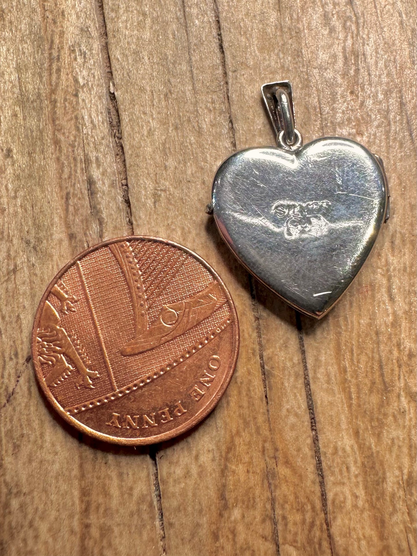 Vintage Engraved Heart 925 Sterling Silver Locket Pendant