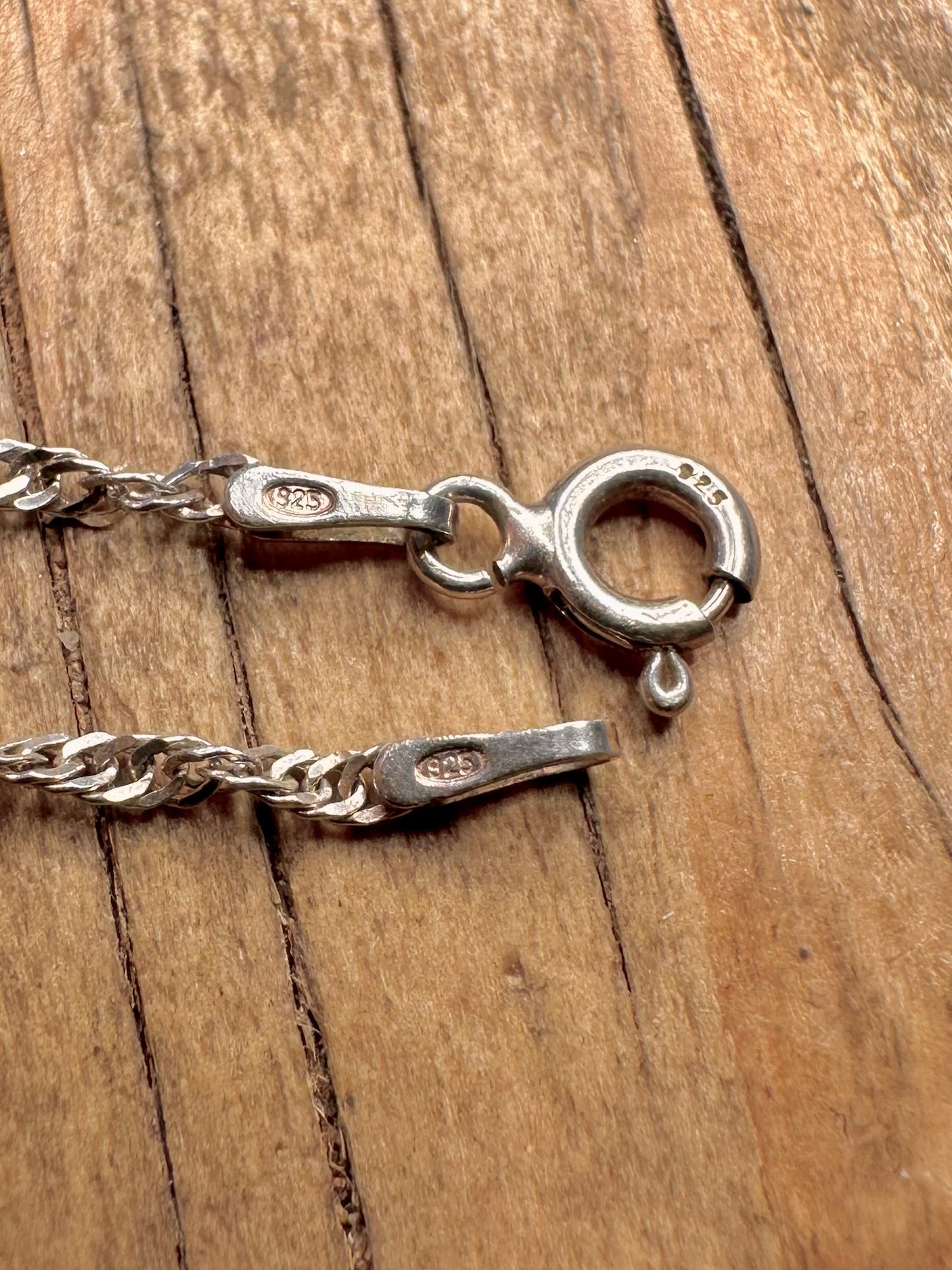Singapore Twisted Chain 925 Sterling Silver 20.8 inch Necklace