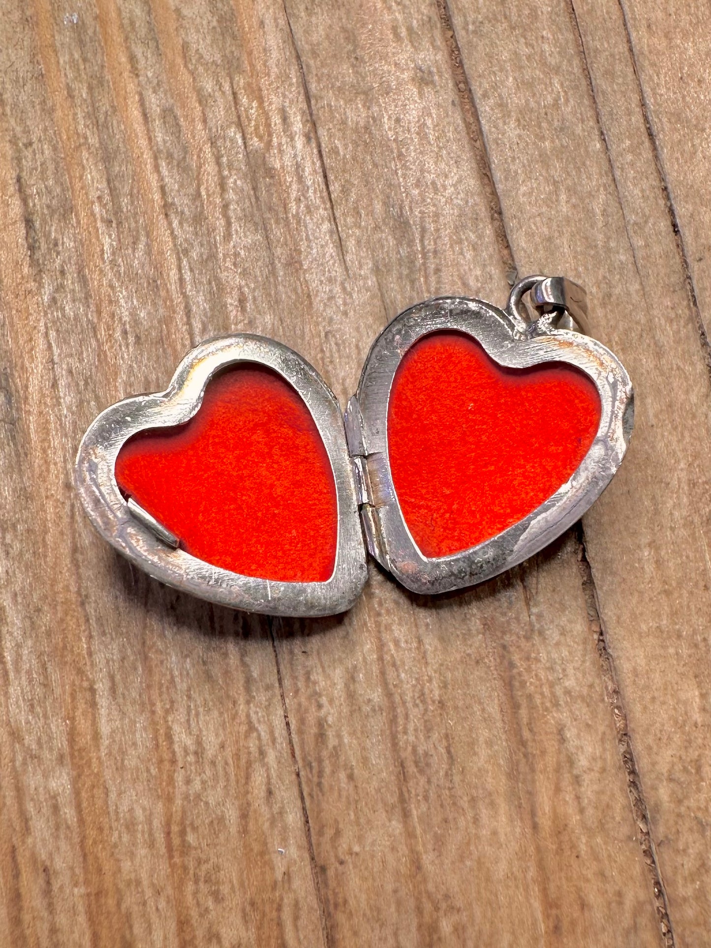 Vintage Engraved Heart Locket 925 Sterling Silver Pendant