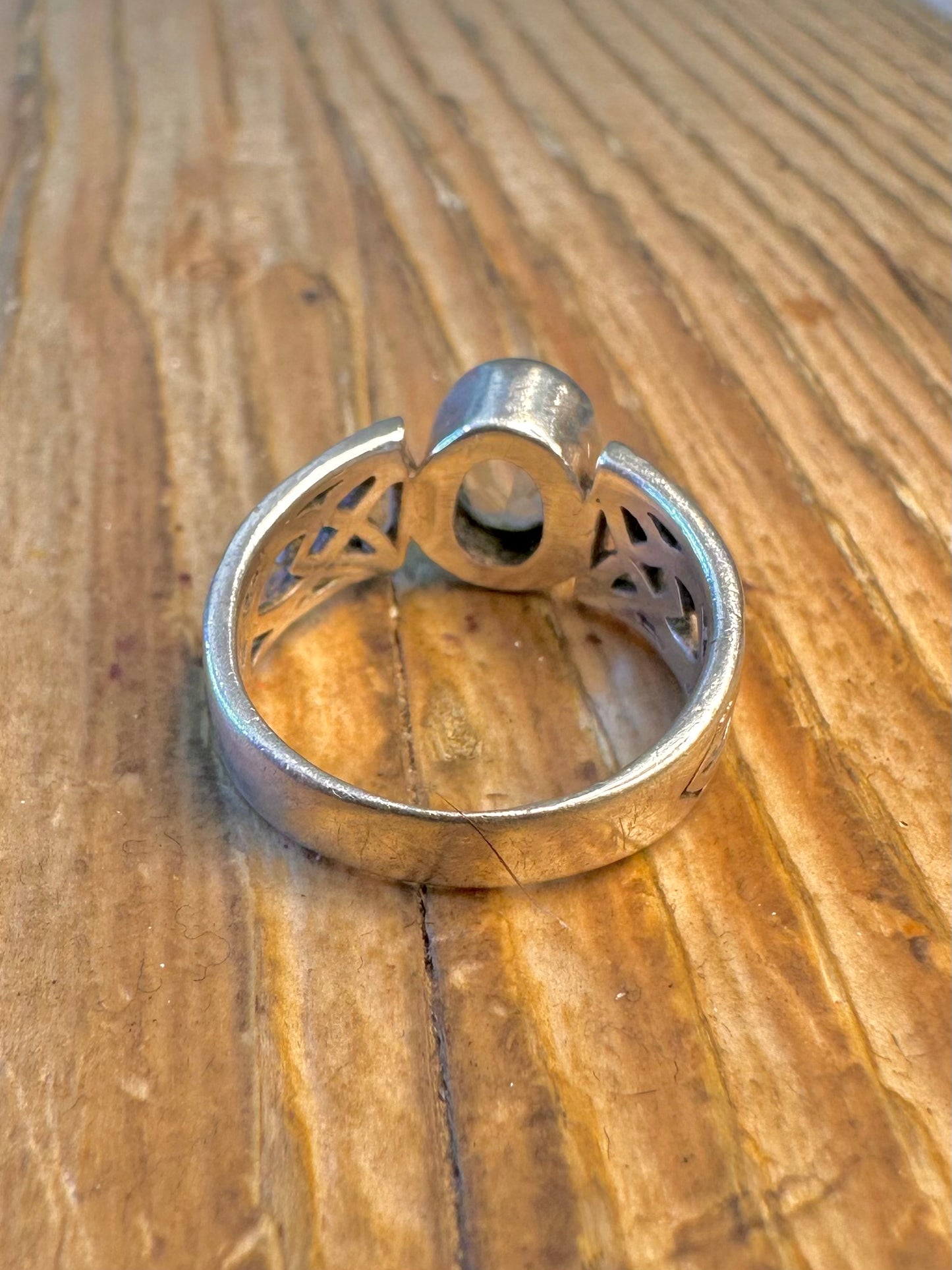 Blue Topaz Celtic 925 Sterling Silver Size K1/2 Ring