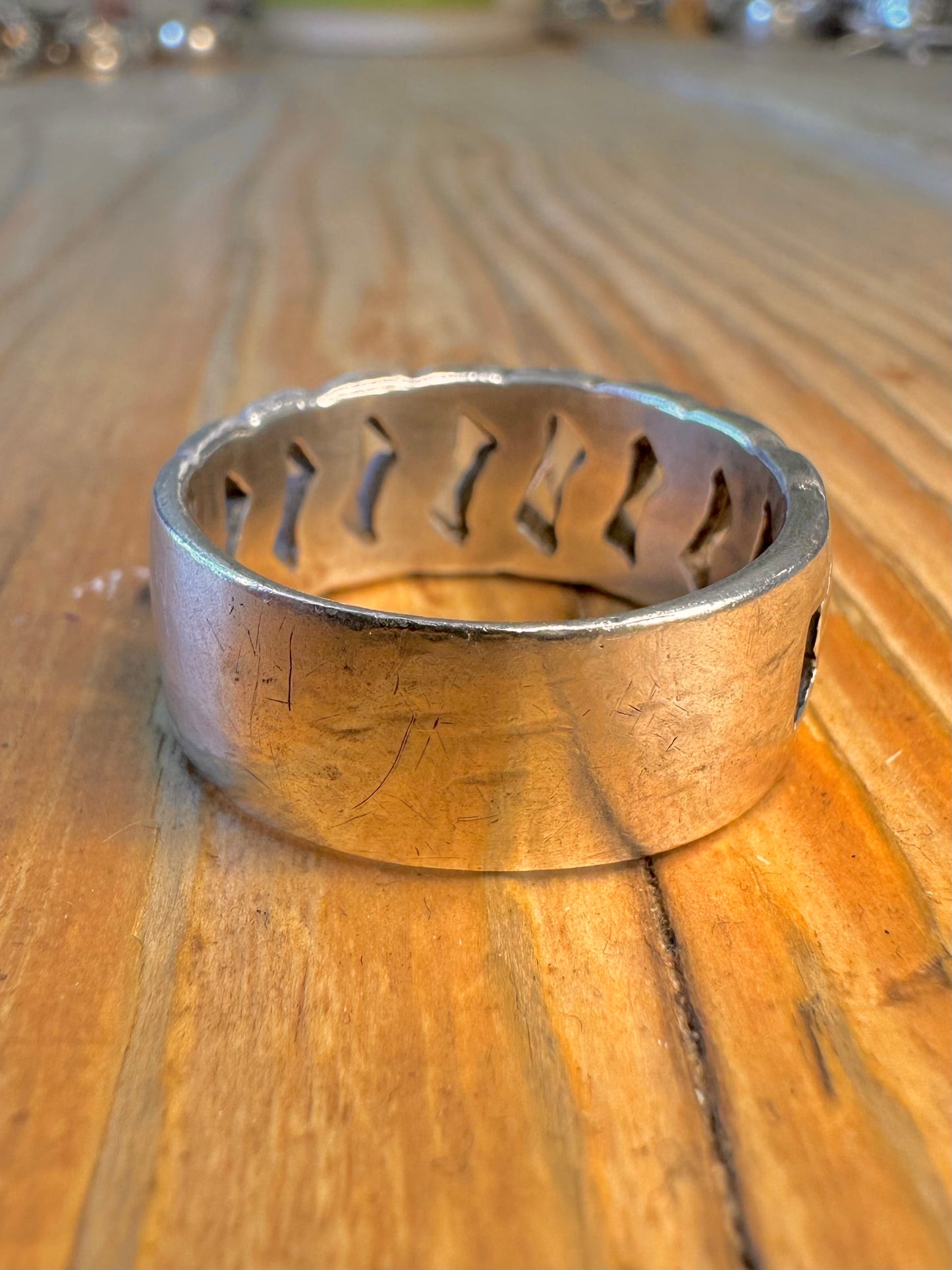 Cuban Link Style Band 925 Sterling Silver Size V Ring