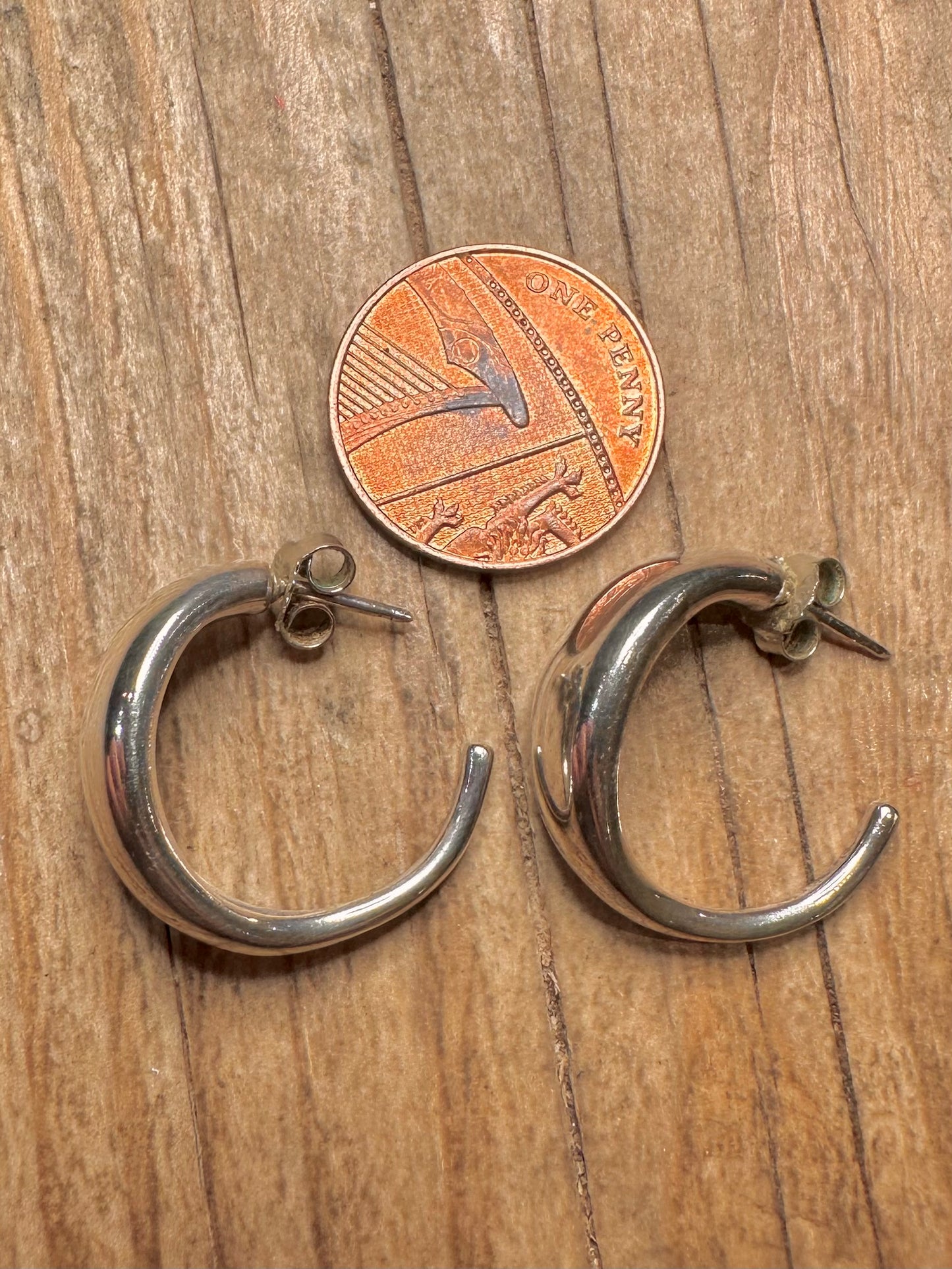 Pandora Chunky Half Hoops 925 Sterling Silver Earrings