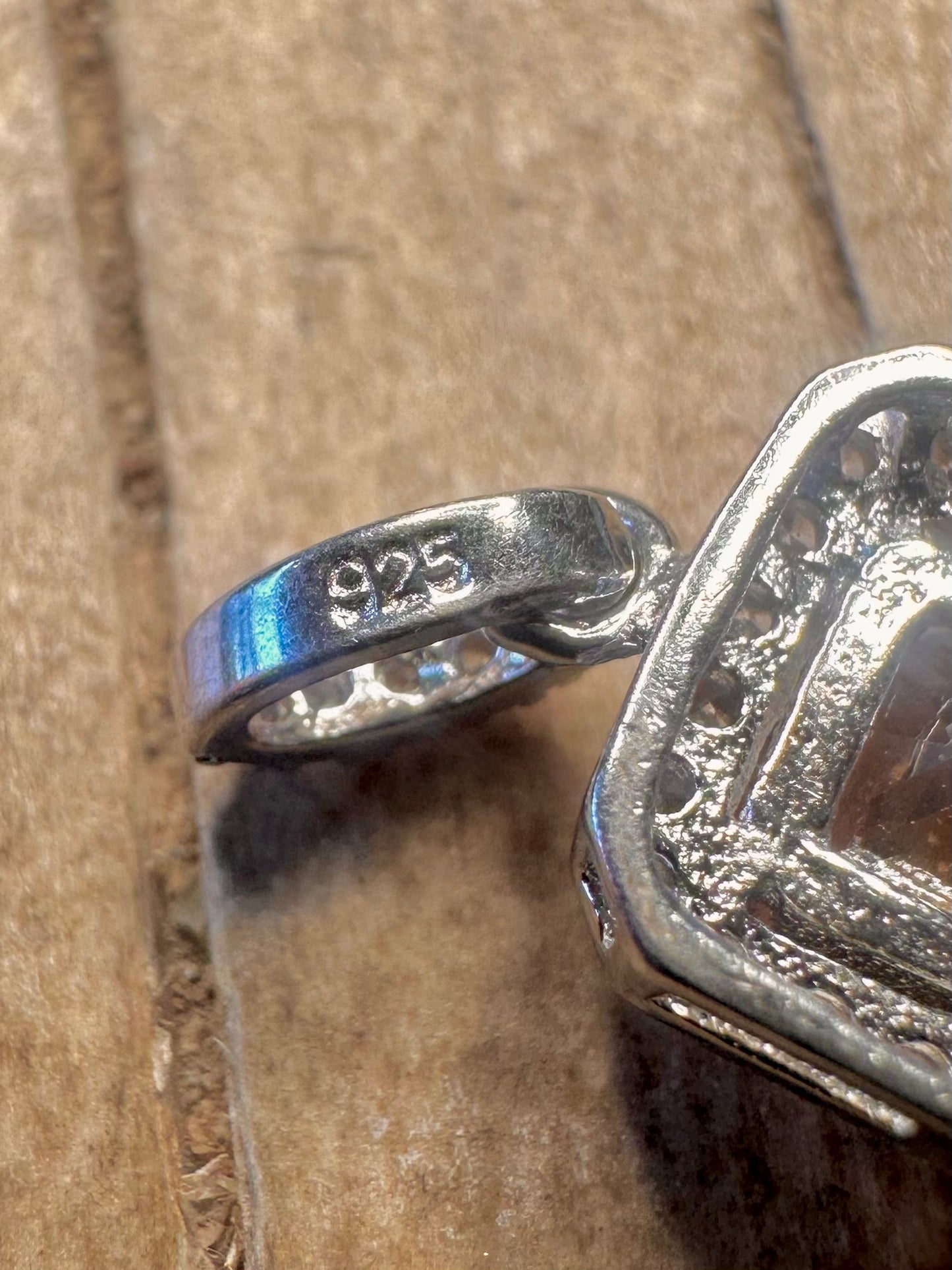 Modern Champagne Colour CZ 925 Sterling Silver Pendant