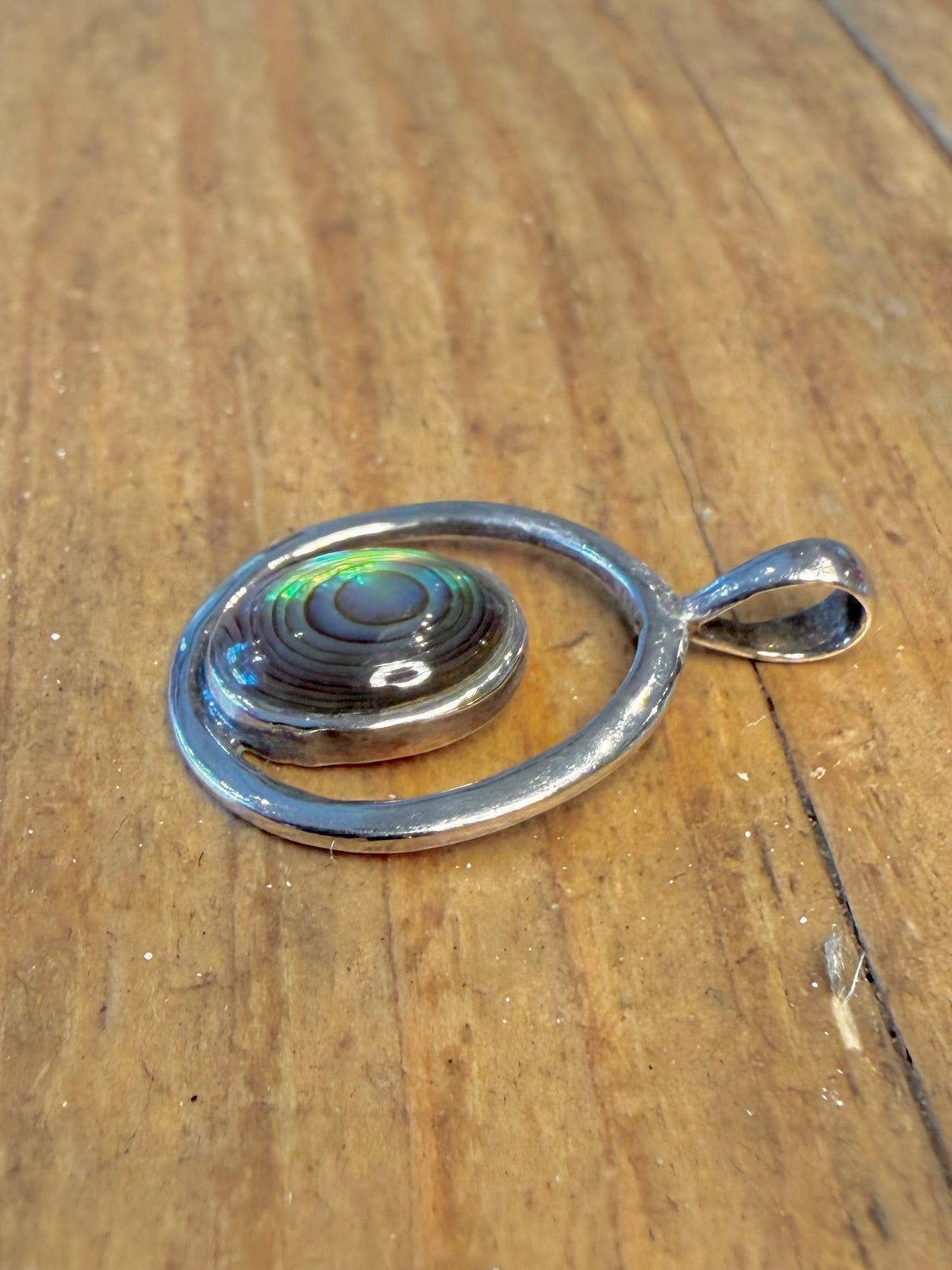 Abalone Circle 925 Sterling Silver Pendant