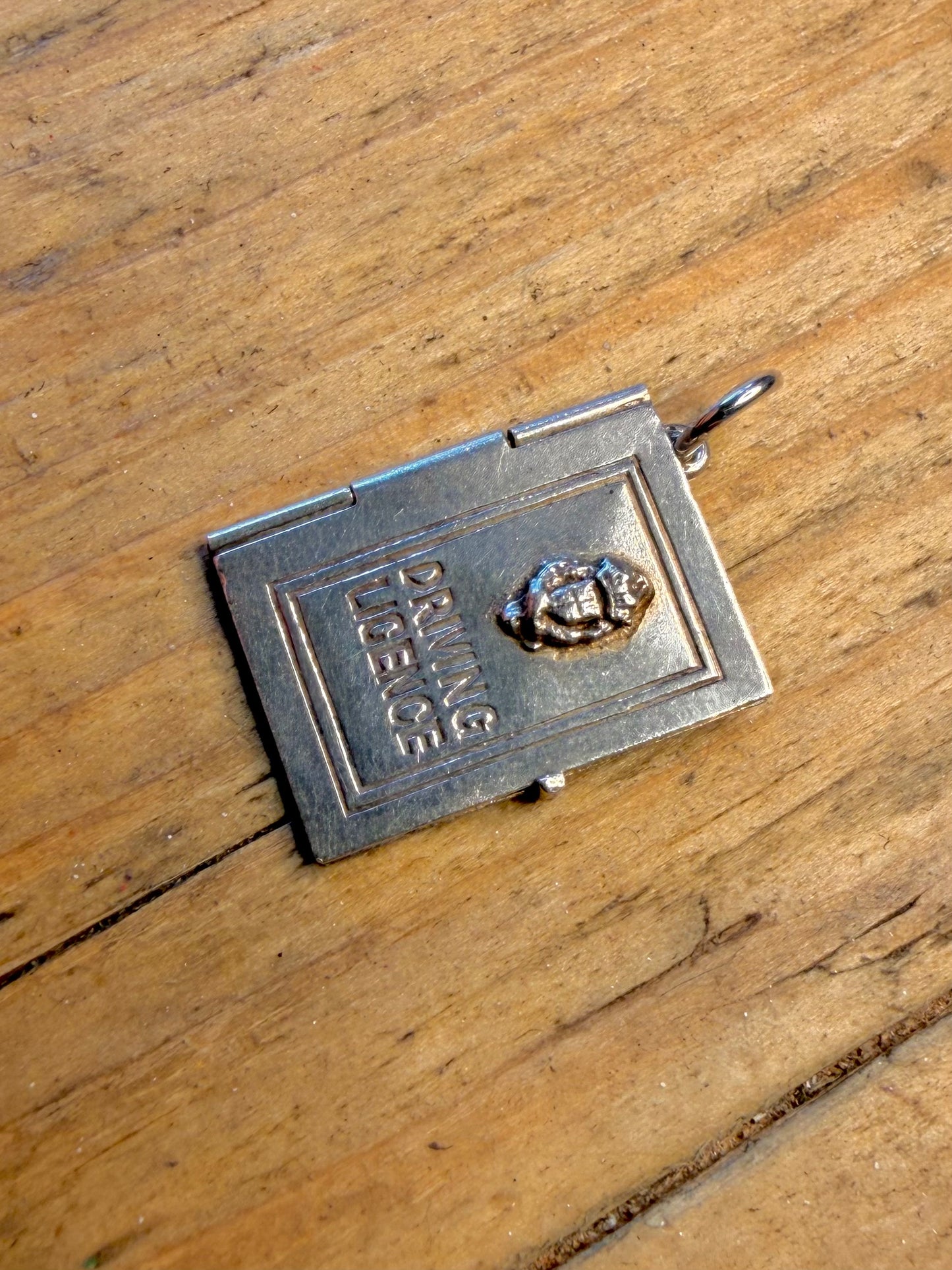Driving License with Paper Charm 925 Sterling Silver Pendant