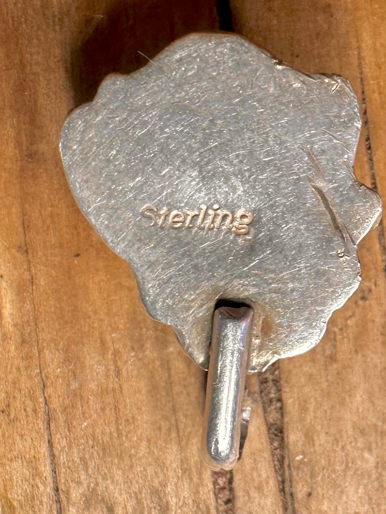 Vintage Navajo Polished Turquoise Floral 925 Sterling Silver Pendant