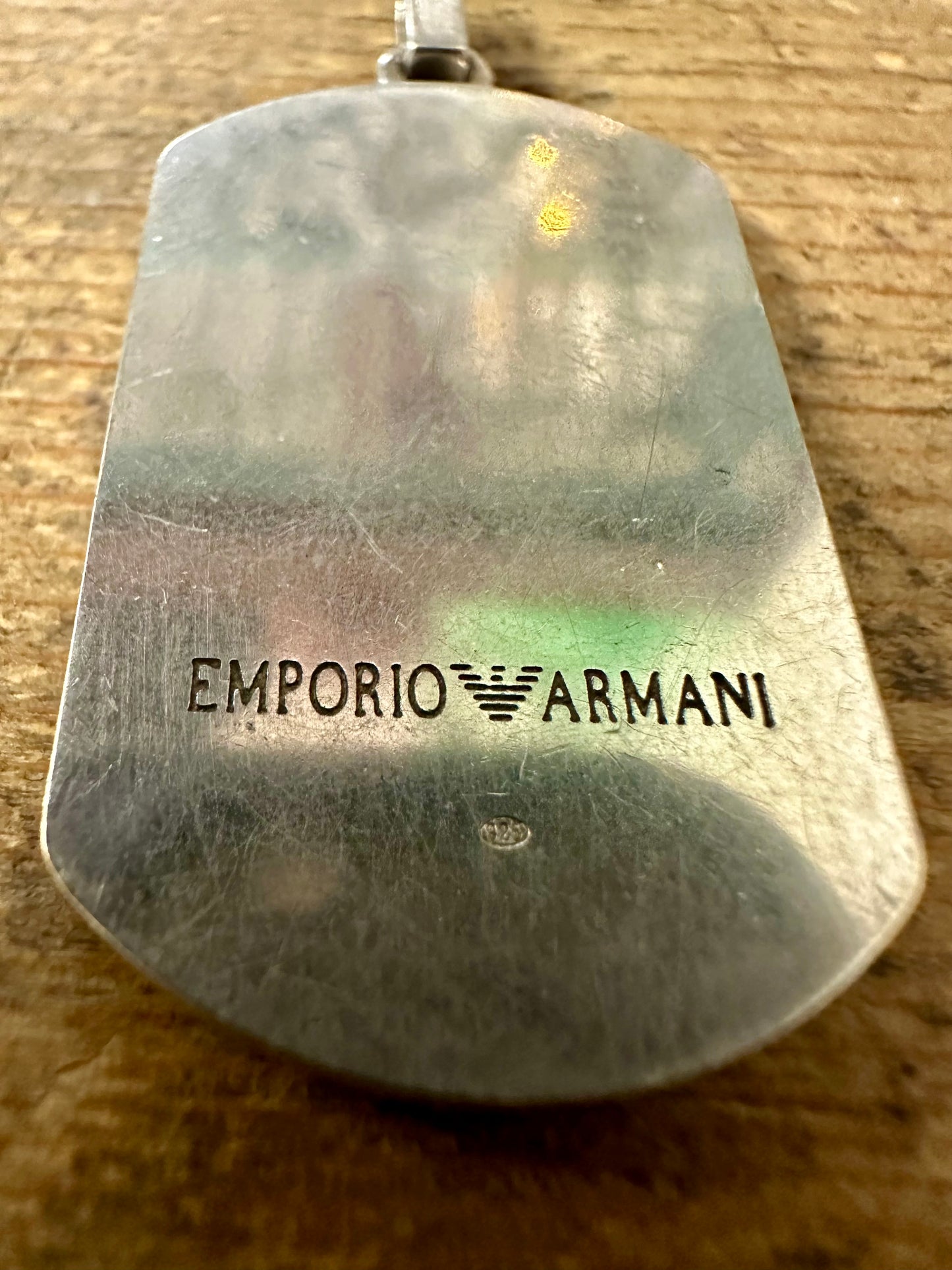 Vintage Emporio Armani Textured 925 Silver Pendant