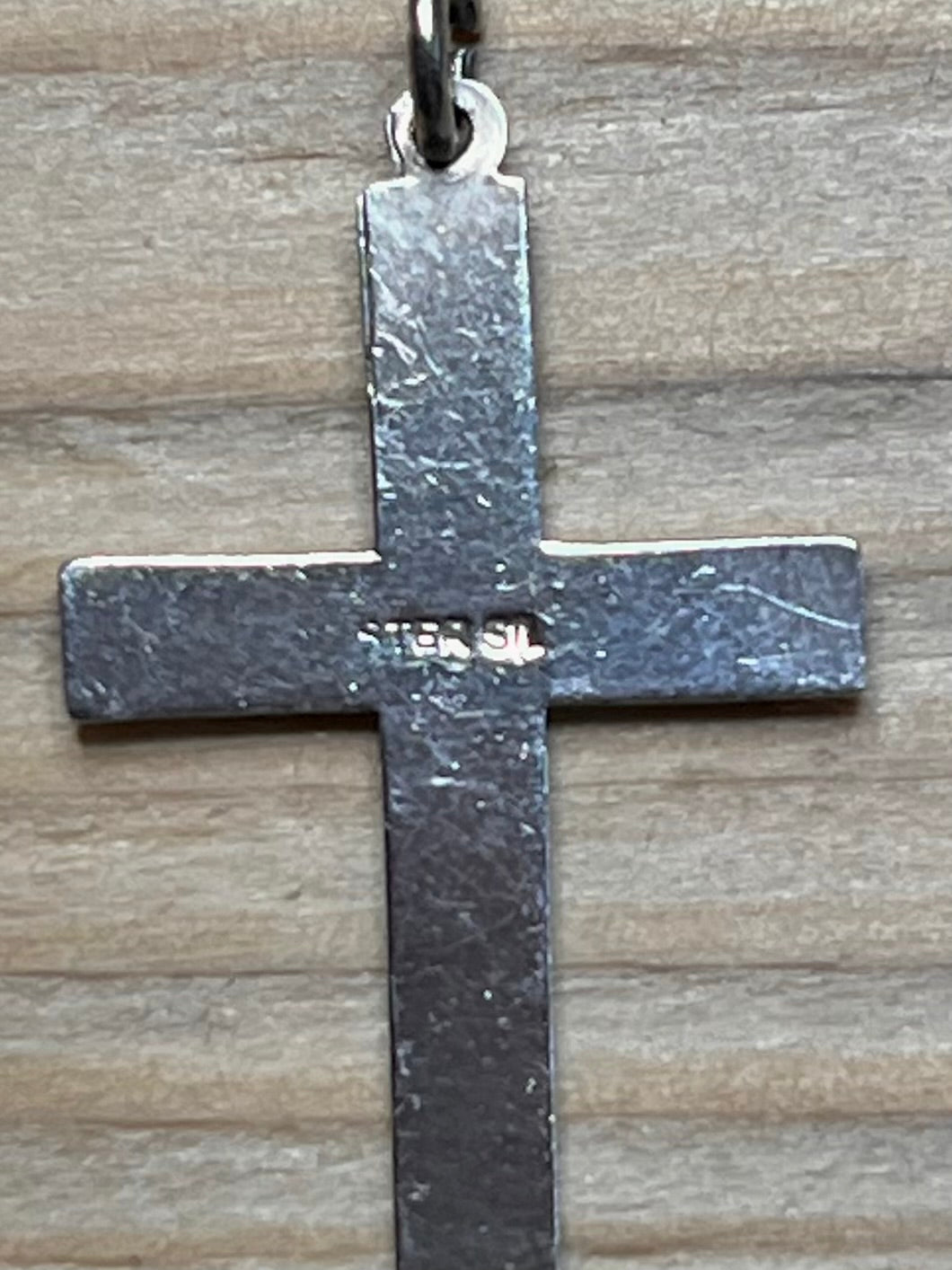 Swirl Engraved Cross 925 Sterling Silver Pendant