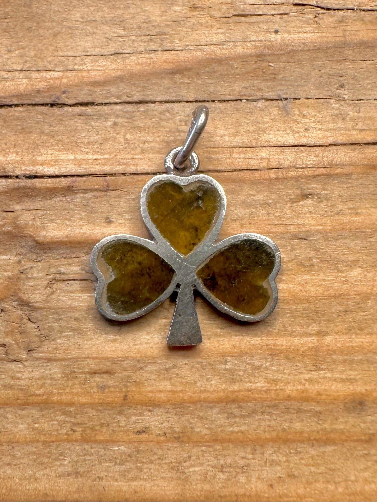 Vintage Irish Connemara Three Leaf Clover 925 Sterling Silver Pendant
