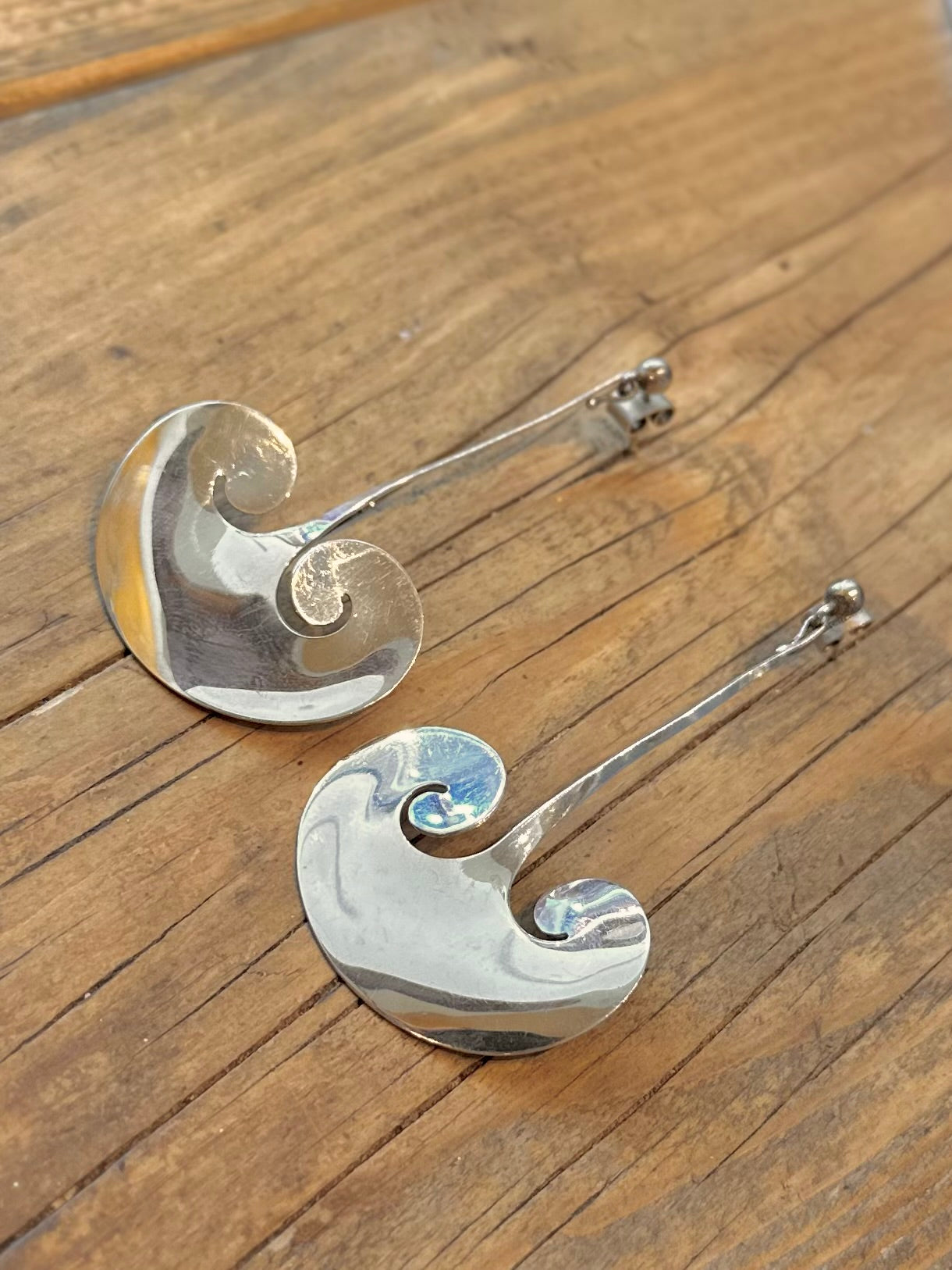 Rare Georg Jensen 1990 by Torun Denmark No 372A 925 Sterling Silver Earrings