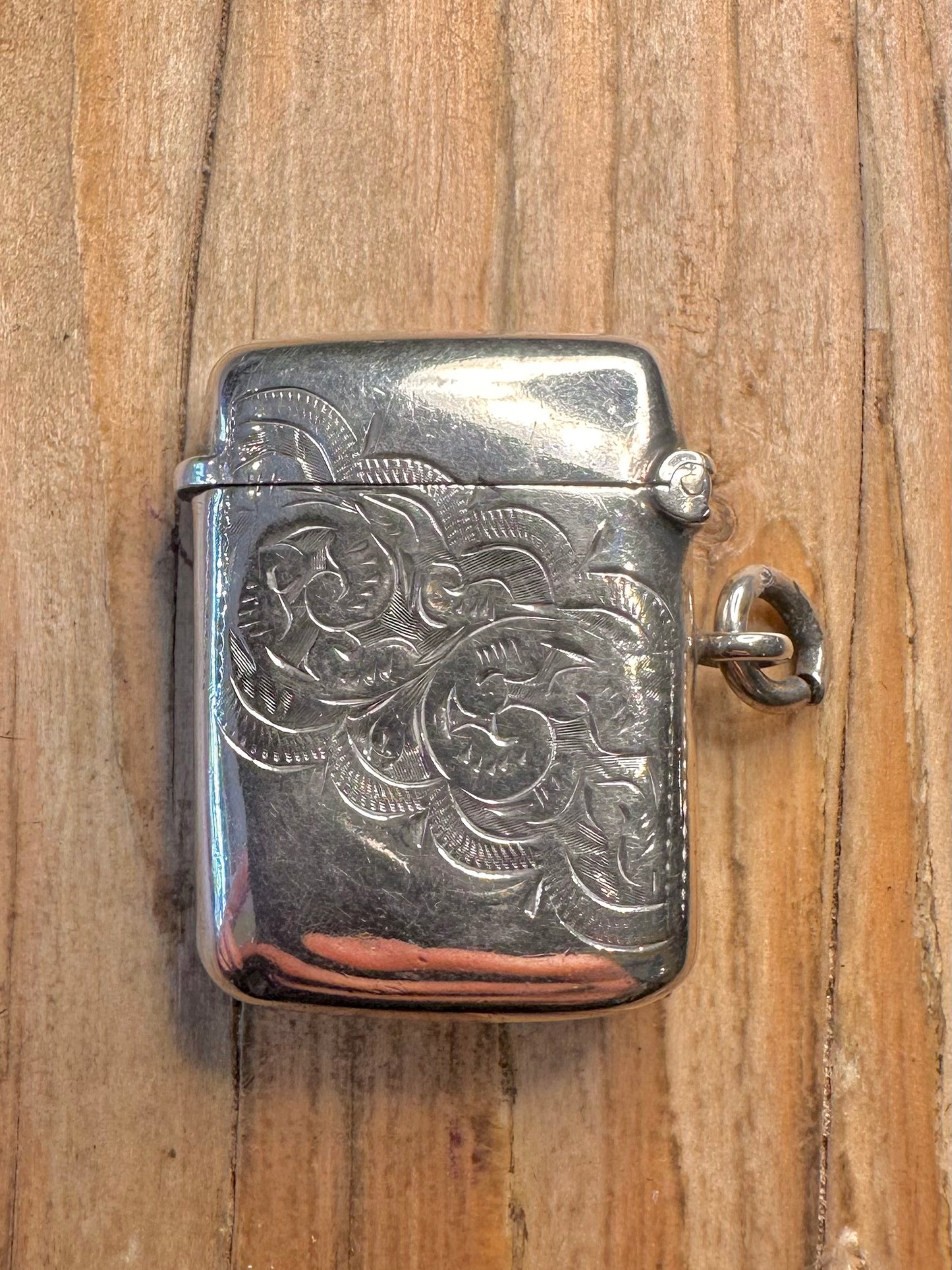 Vintage 1898 Vesta Match Box Holder 925 Sterling Silver Collectable