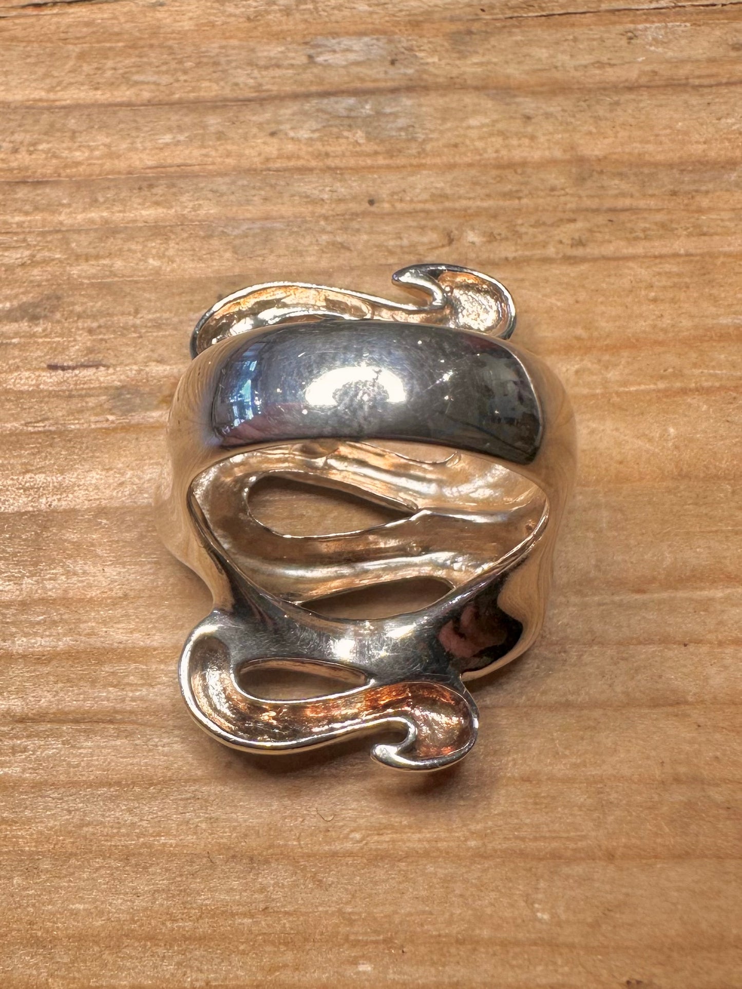 Moderner 2008 RLM Studio S-Kurve Schlange 925 Sterling Silber Ring Größe Q1/2