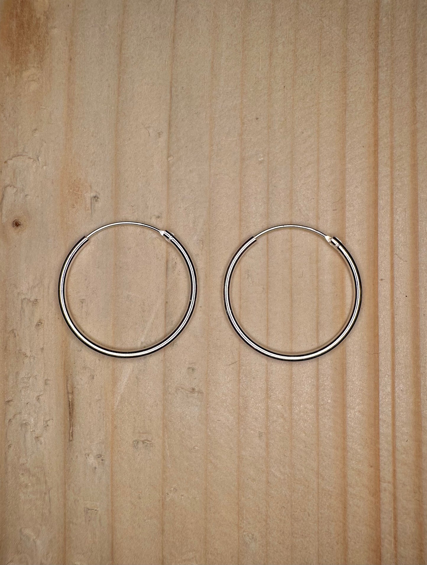 Thin Hoop 925 Sterling Silver Earrings