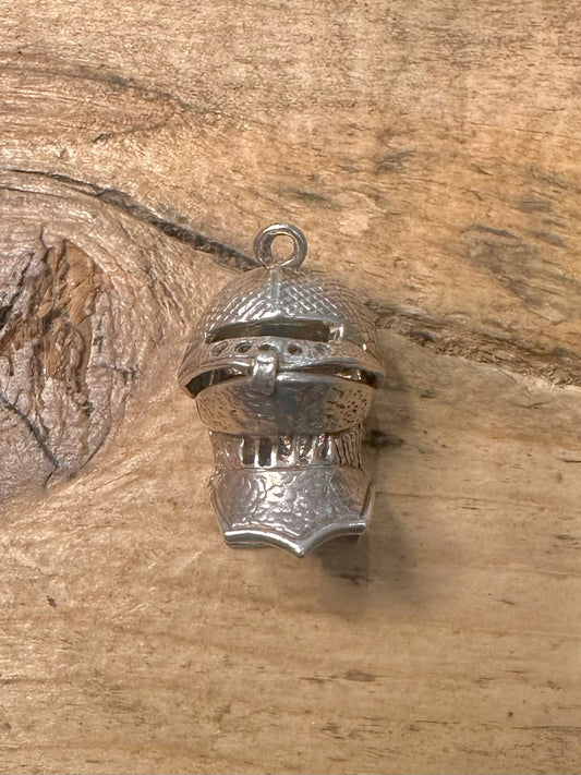 Vintage Knights Helmet 925 Silver Pendant
