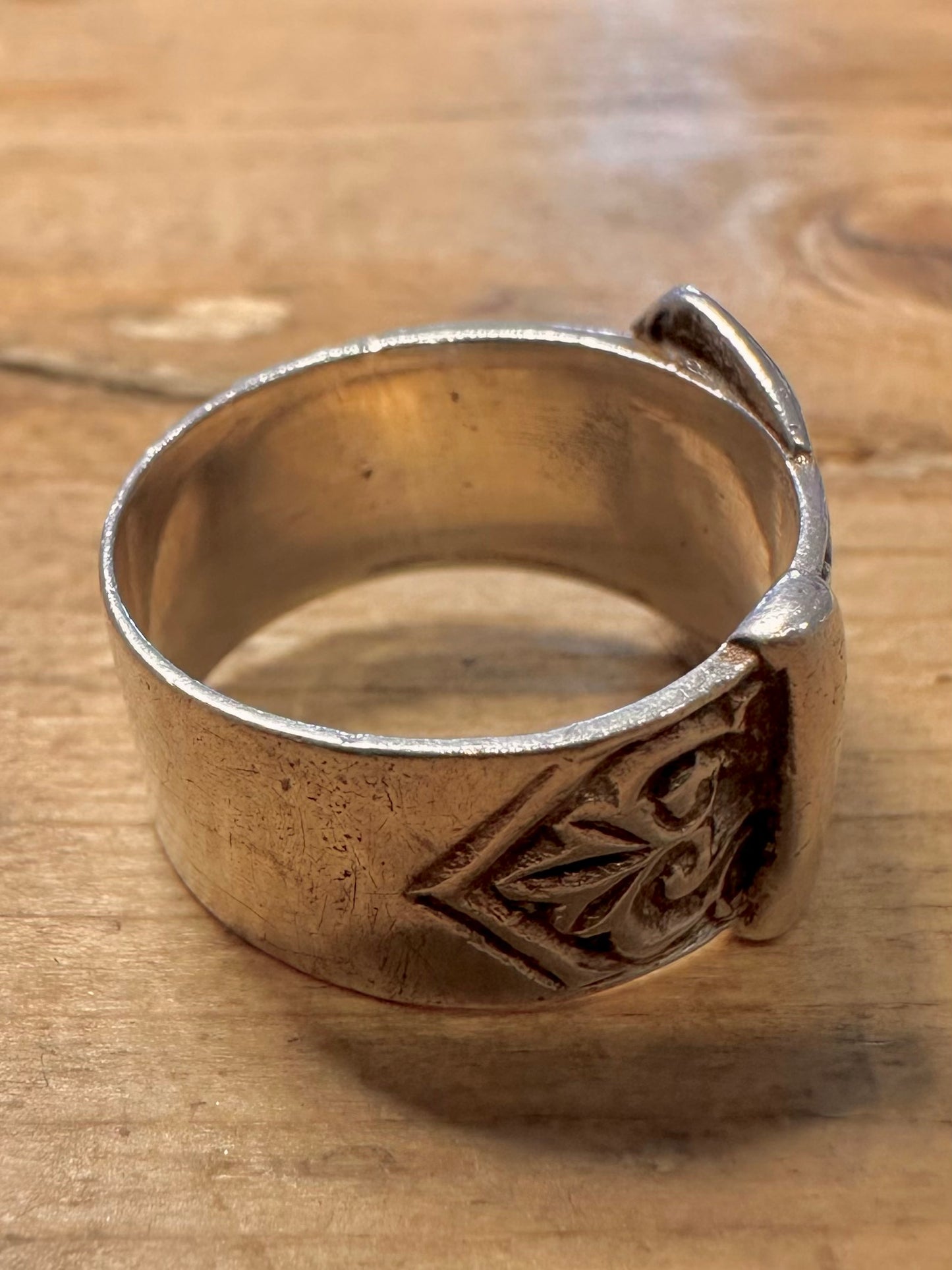 Vintage 1971 Chunky Buckle 925 Silver Size N Ring