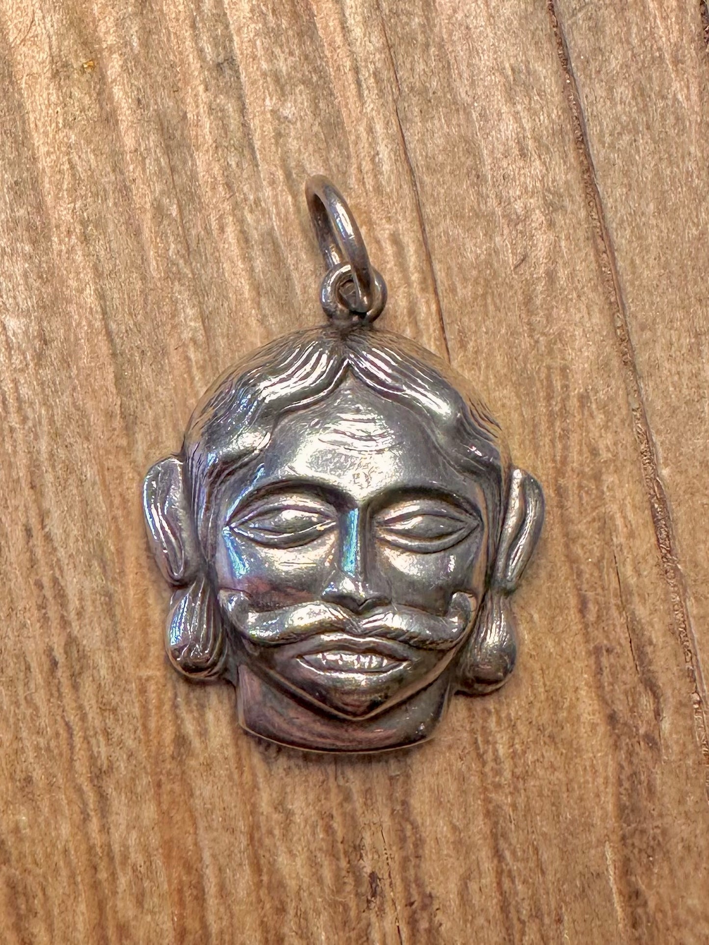Vintage Unique Head 925 Sterling Silver Pendant