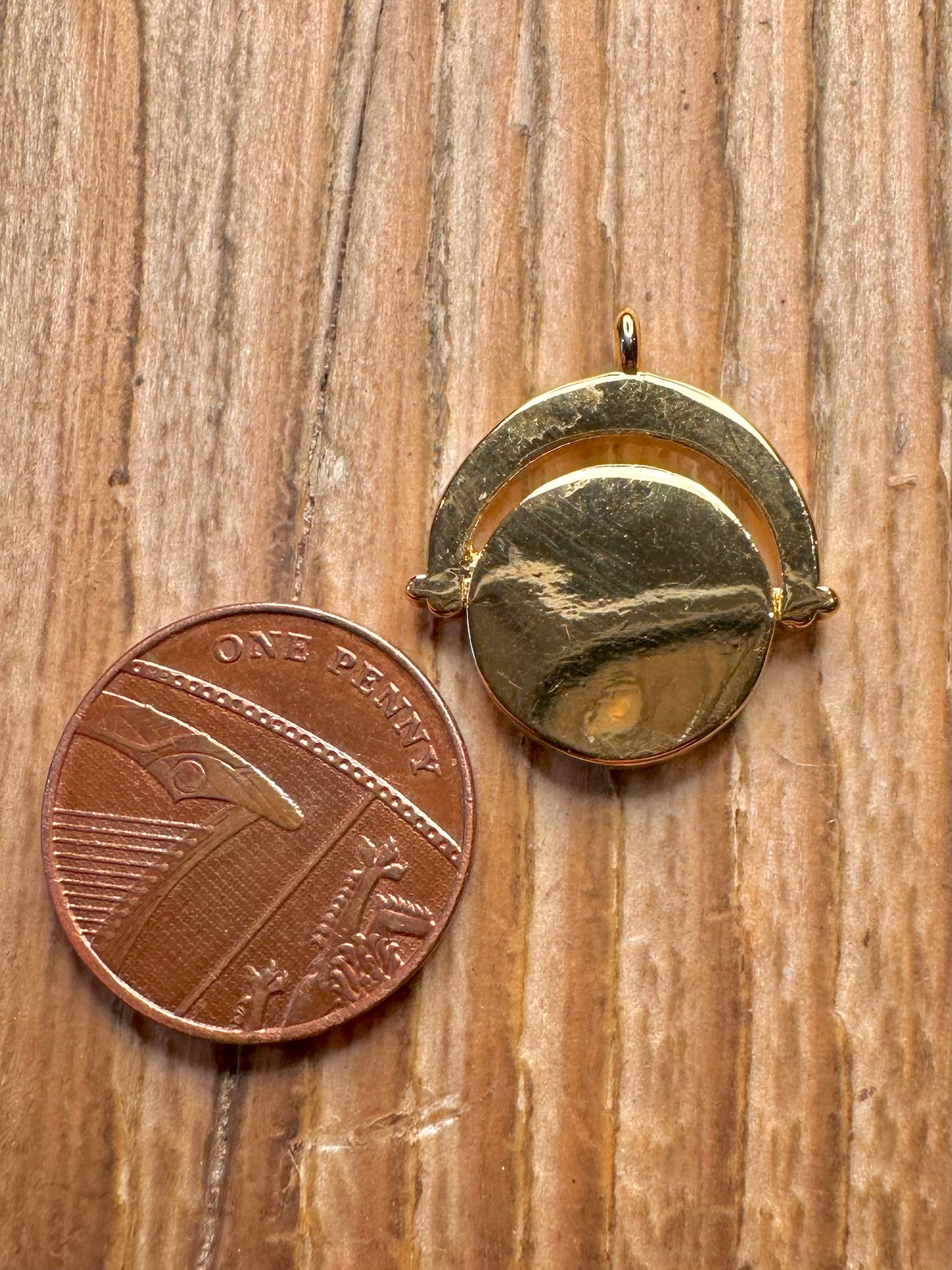 Modern Evil Eye White and Blue CZ Gold on 92 Sterling Silver Pendant