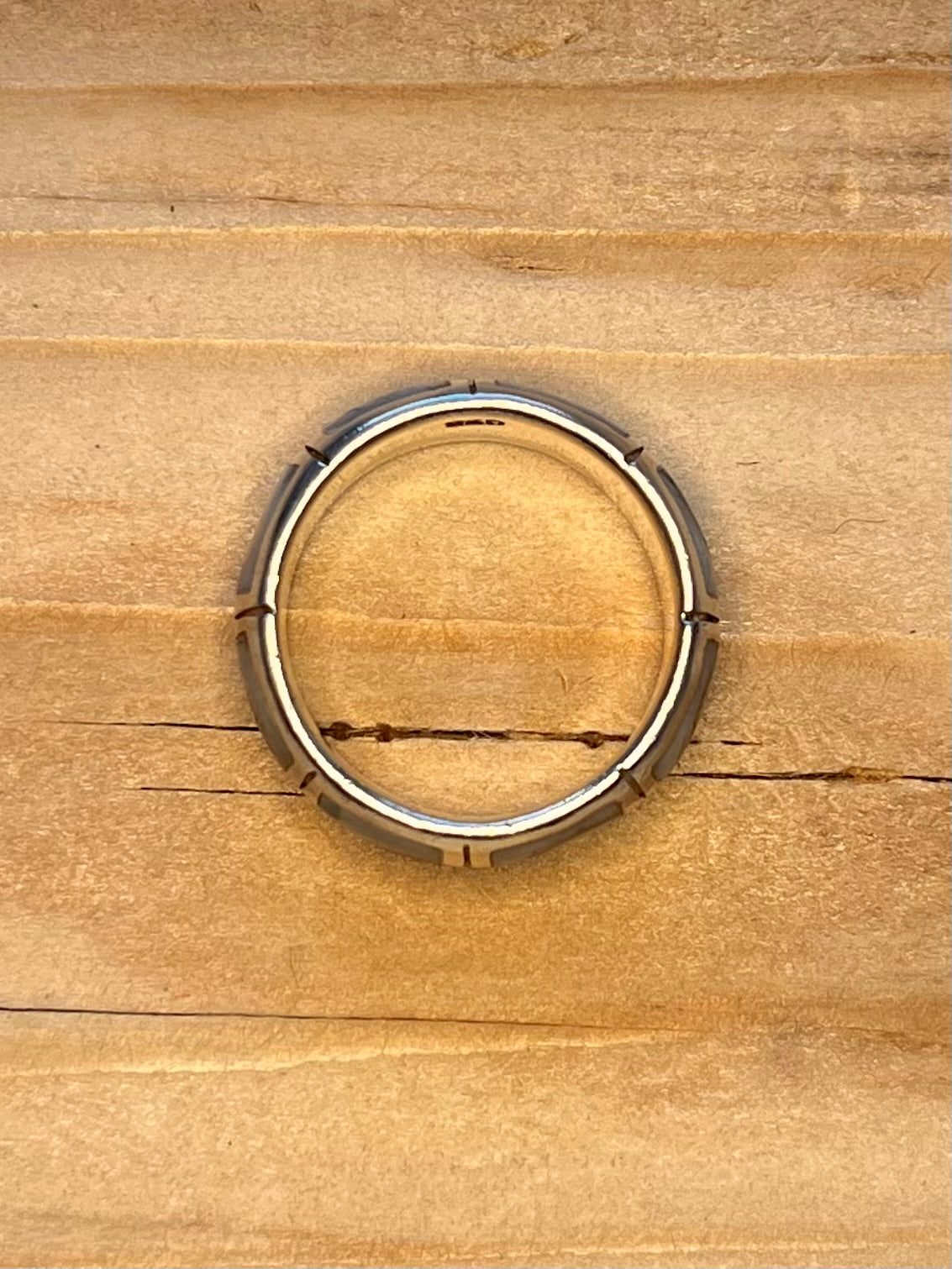 Shell Swirl Band 925 Sterling Silver Size P Ring