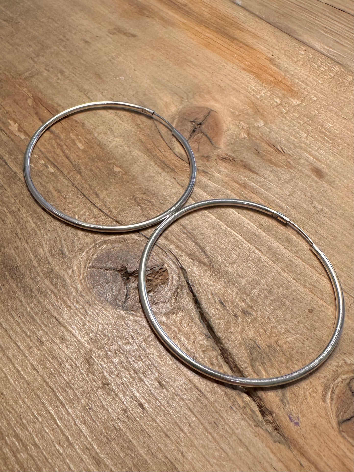Modern Large Hoops 925 Silver Earrings