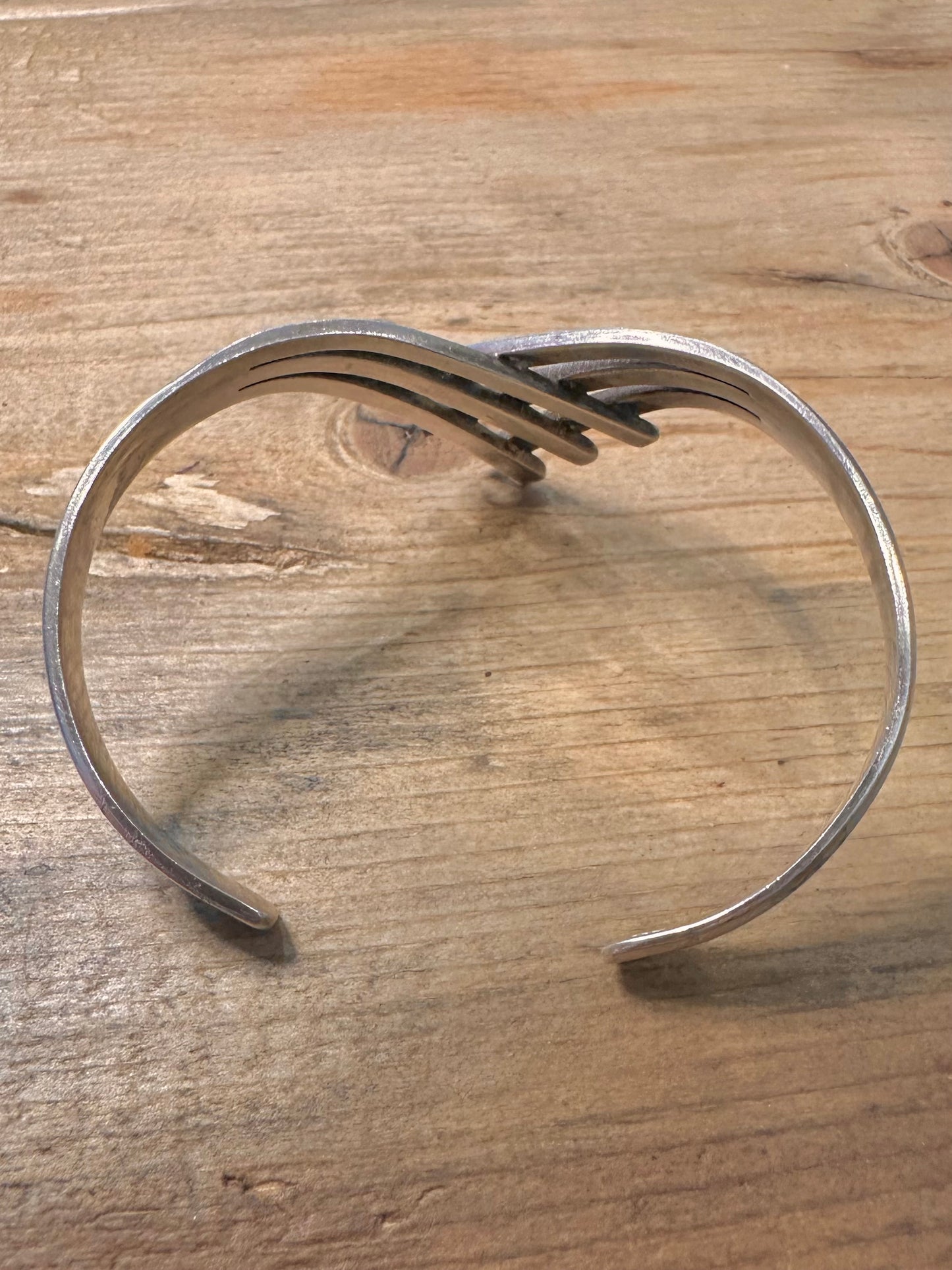 Abstract Criss-Cross Cuff 925 Silver Bangle