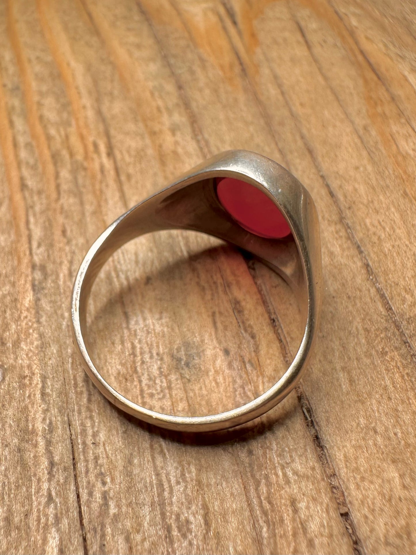 Vintage Carnelian Signet 925 Sterling Silver Size W Ring