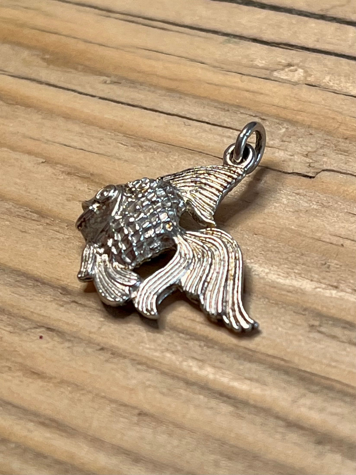 Gold Fish 925 Sterling Silver Pendant